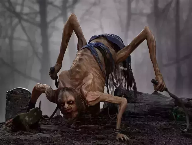 Horror Woman Creature  Low-poly 3D model