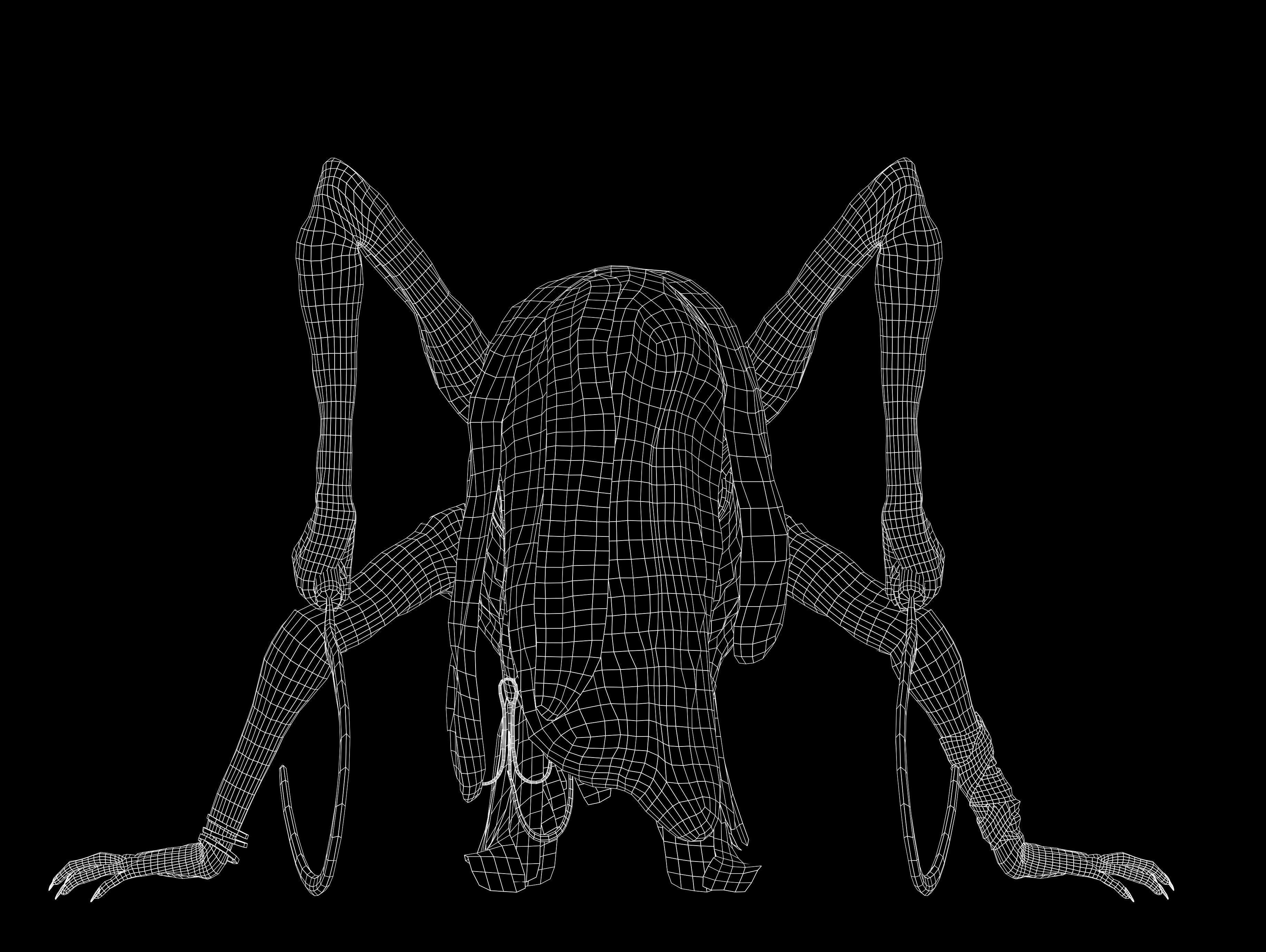 Horror Woman Creature  Low-poly 3D model_11