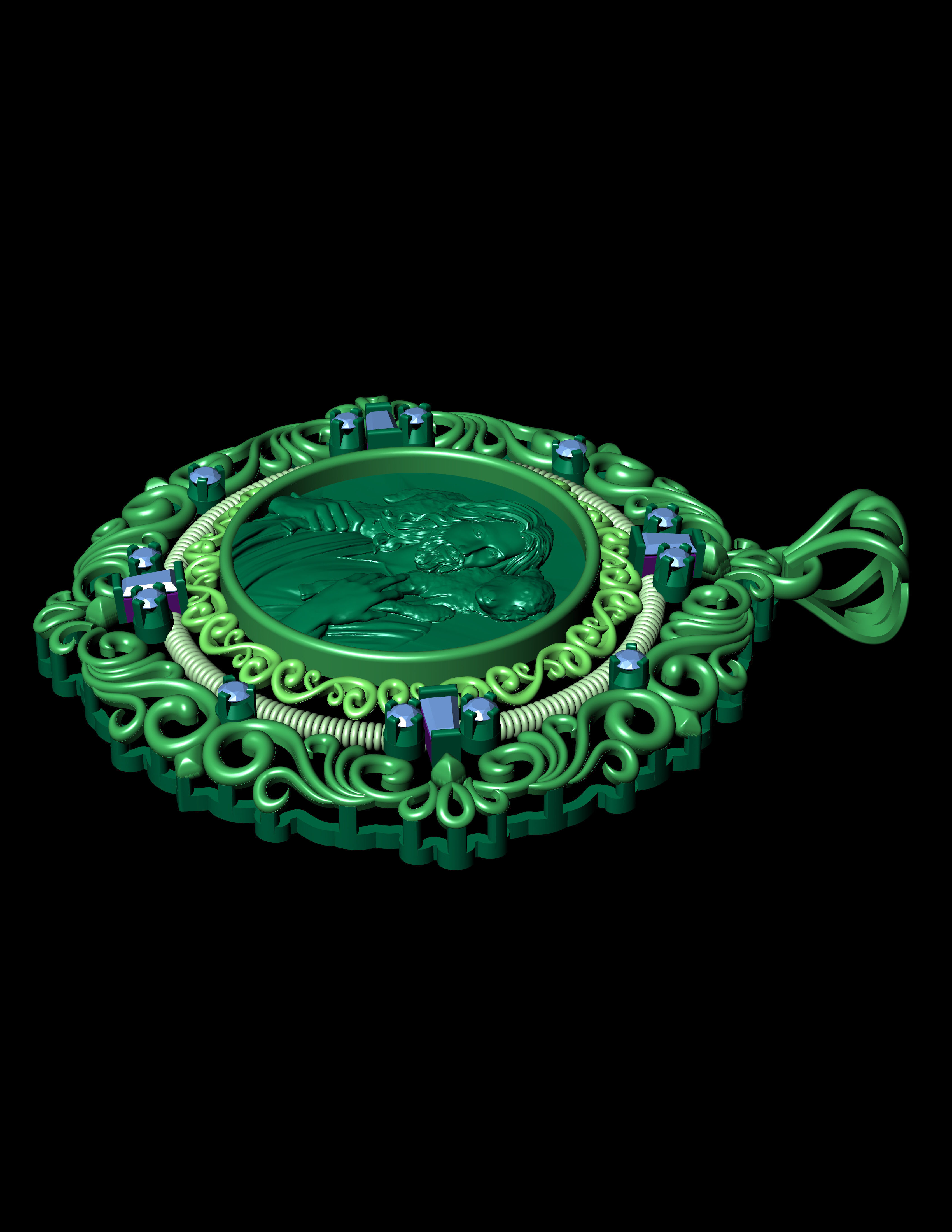 Jesus  With Goat Gold Pendant 3D Print Model 3D print model_8