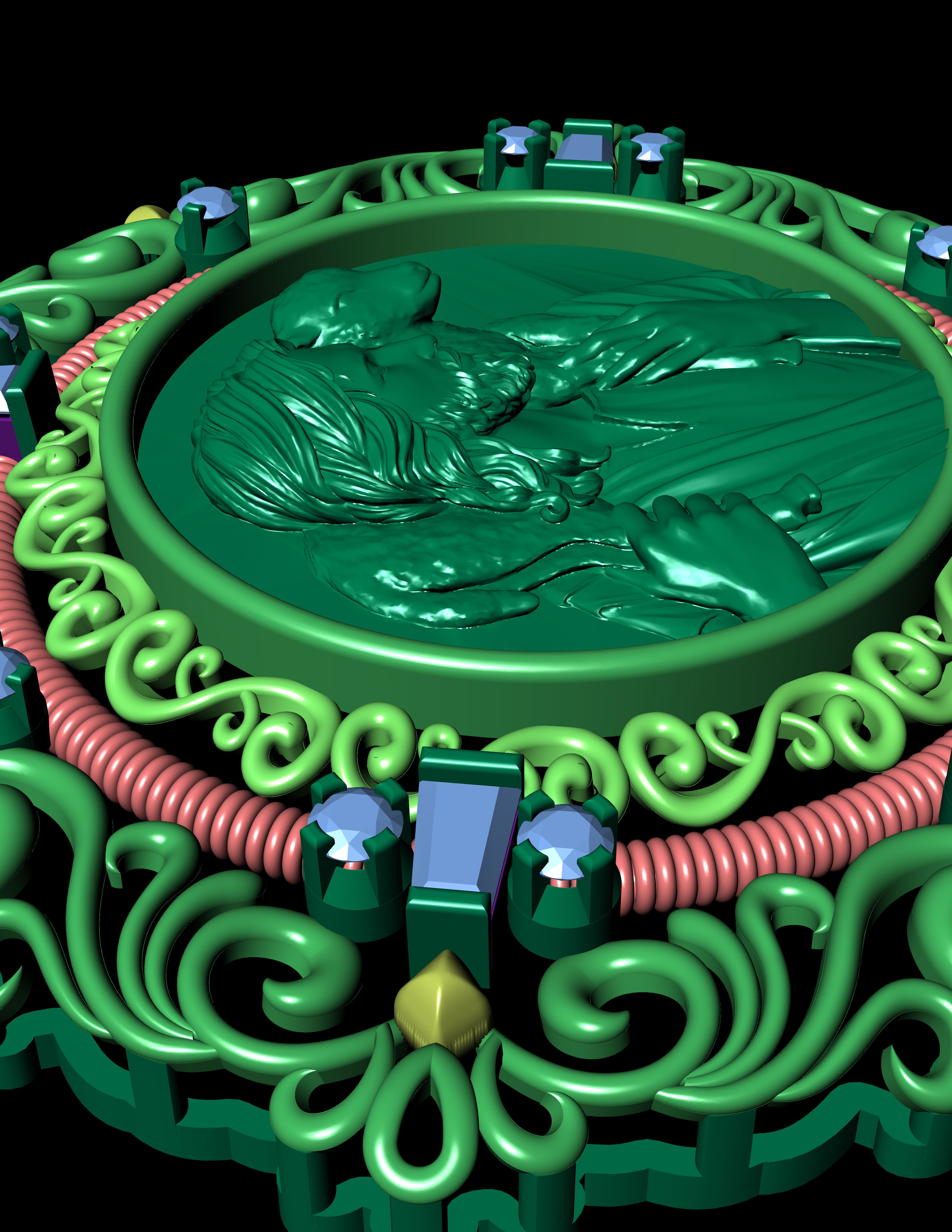 Jesus  With Goat Gold Pendant 3D Print Model 3D print model_14