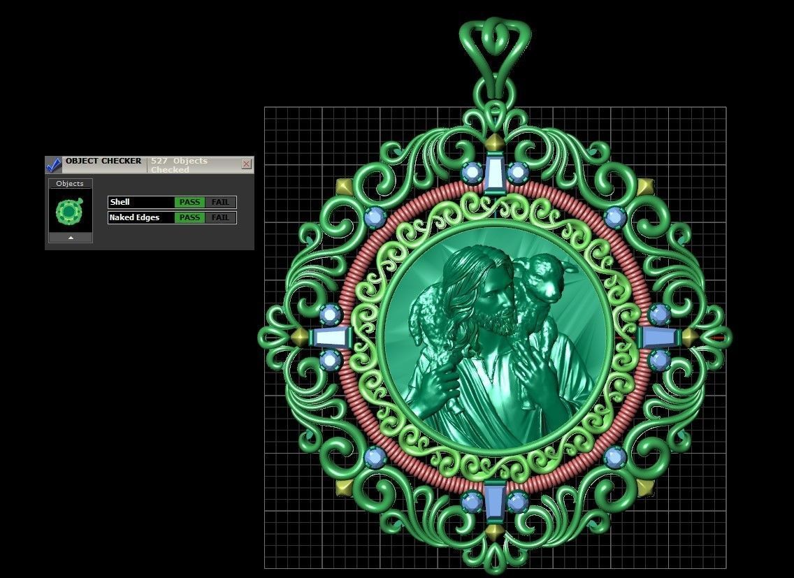 Jesus  With Goat Gold Pendant 3D Print Model 3D print model_18