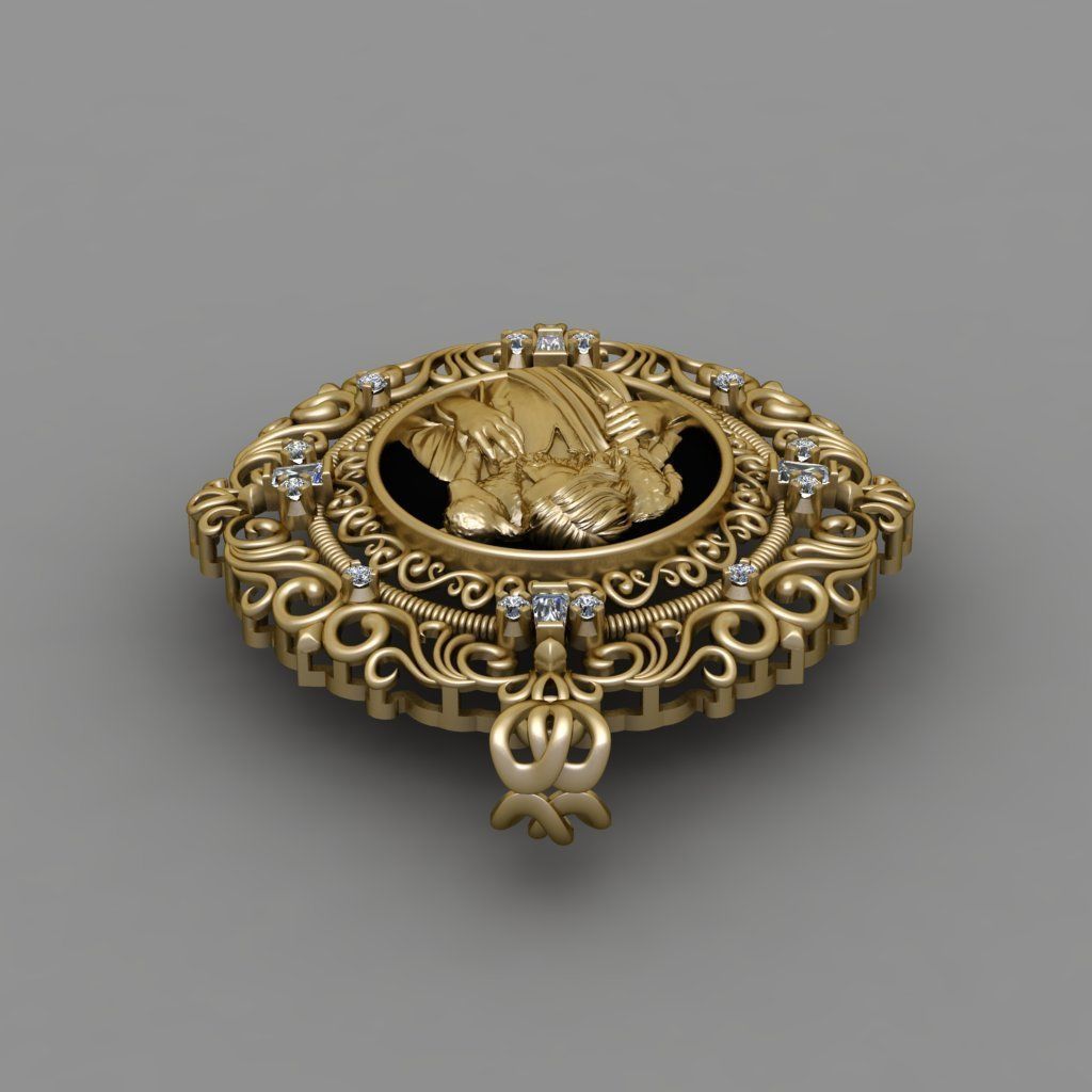 Jesus  With Goat Gold Pendant 3D Print Model 3D print model_6