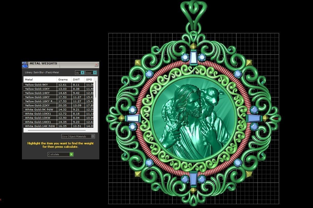Jesus  With Goat Gold Pendant 3D Print Model 3D print model_17