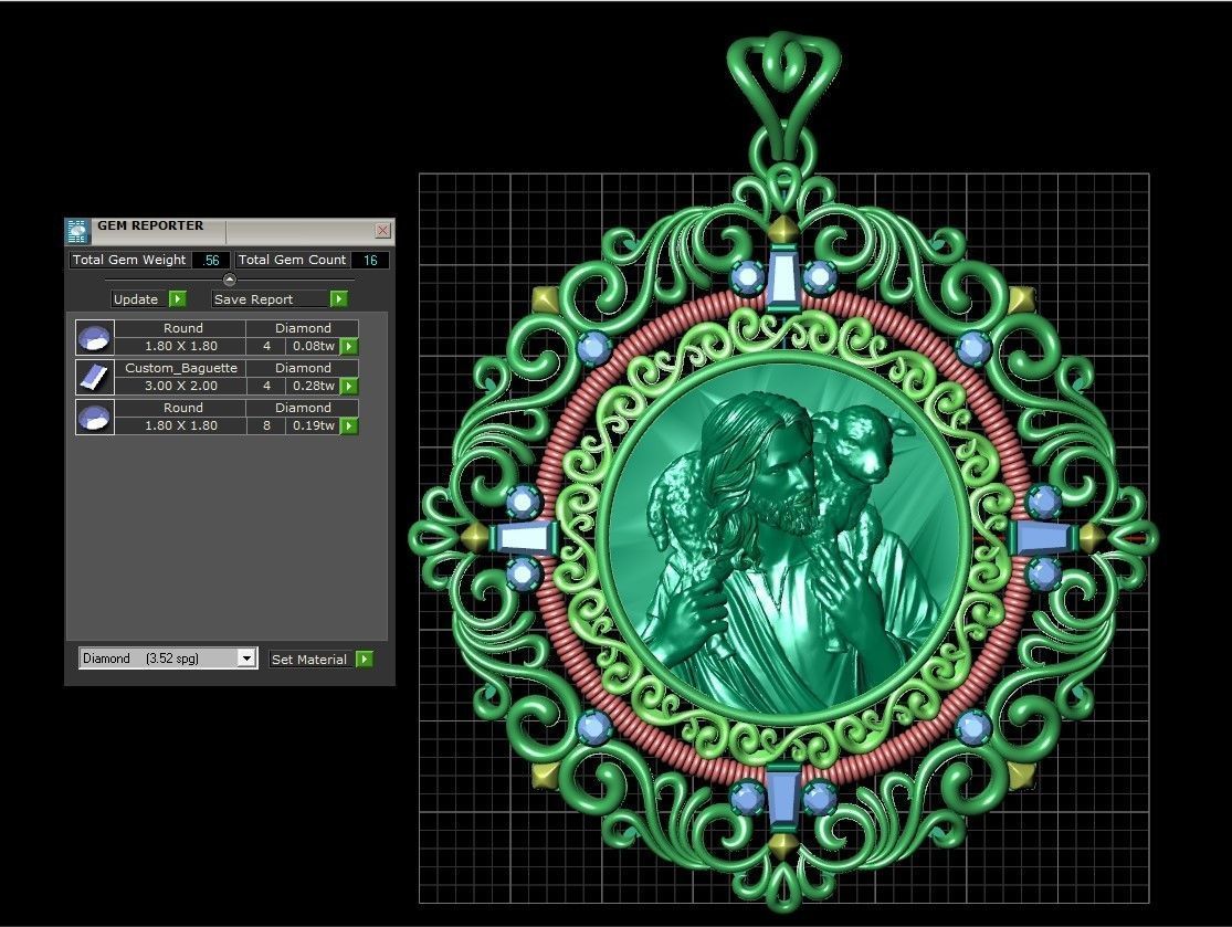 Jesus  With Goat Gold Pendant 3D Print Model 3D print model_19