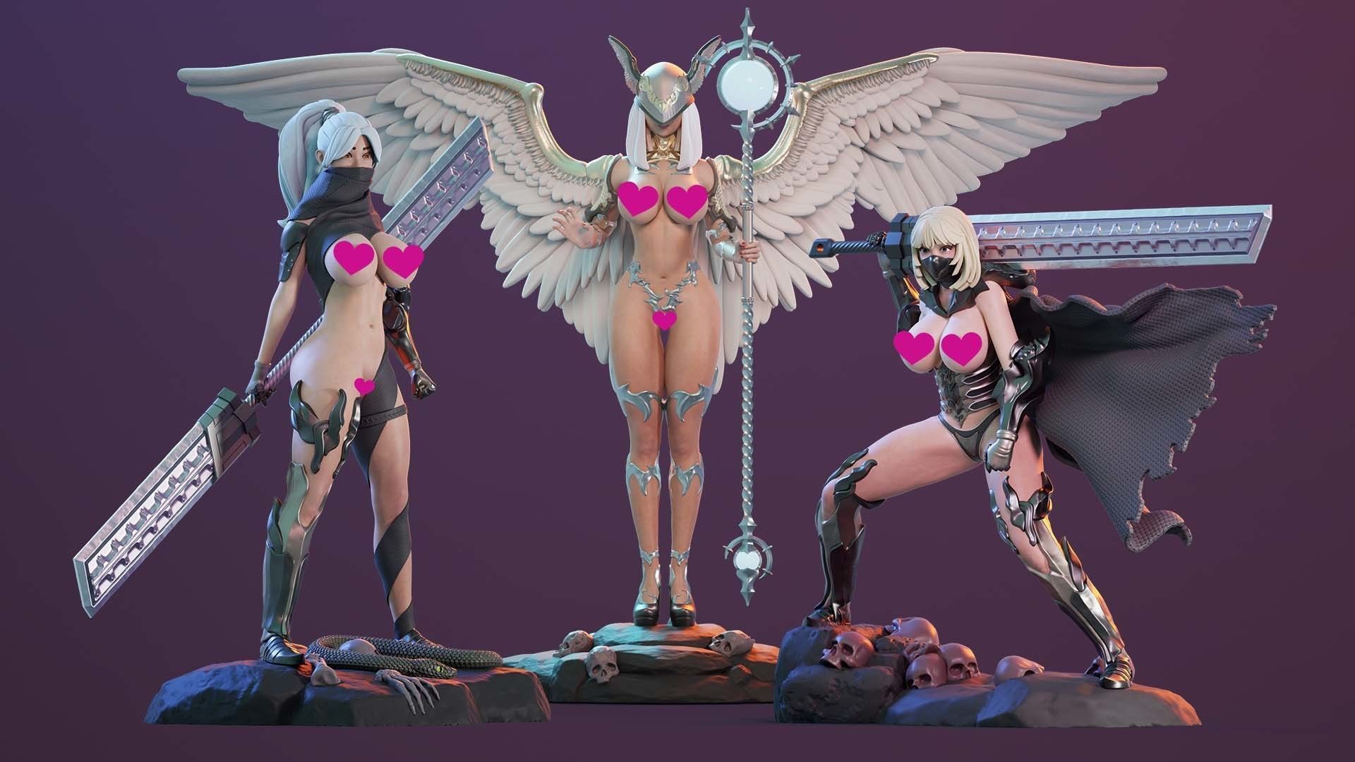 Figurine collection - Lady adventurer - 3 PIECES _9