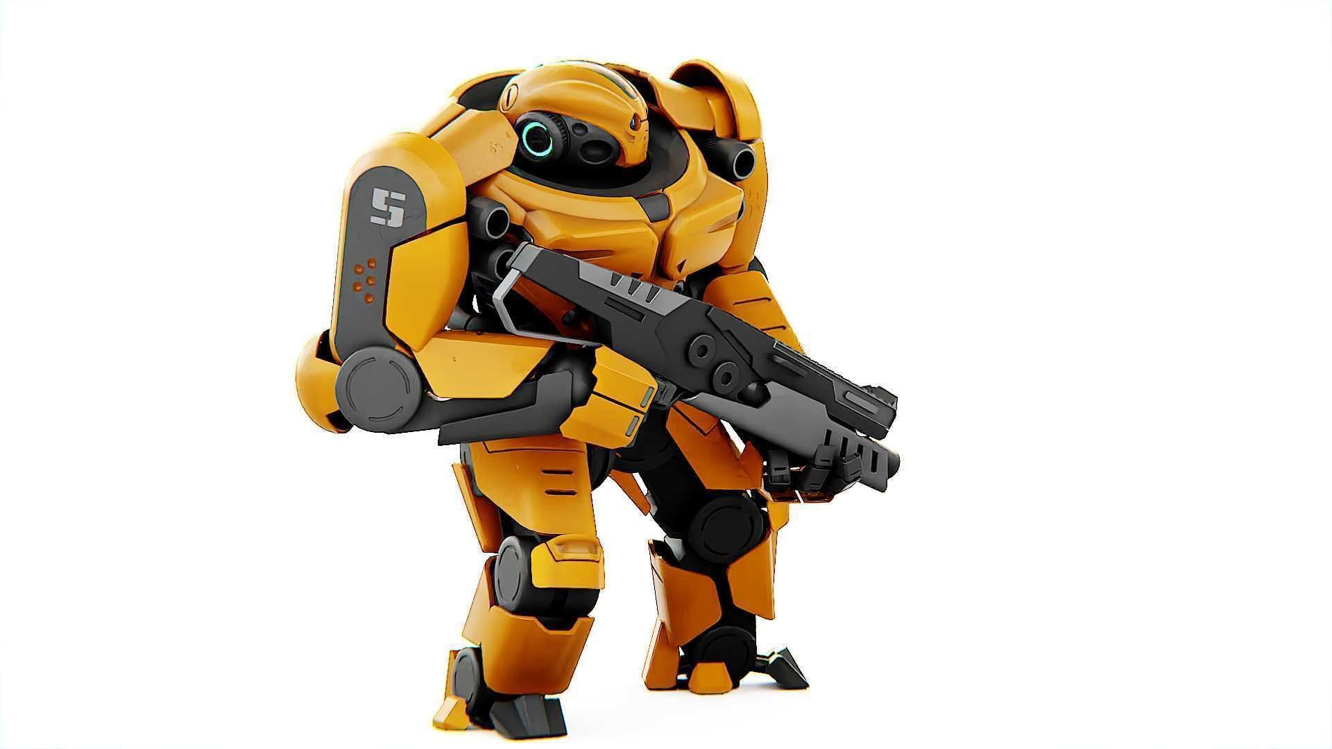 DOOM FIGHTER-V3 RIGGED 3D model_10