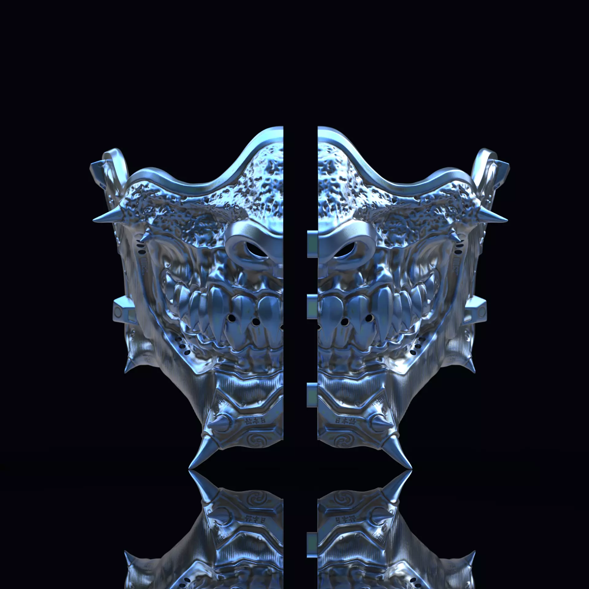 Samurai mask II v2 3D print model_0
