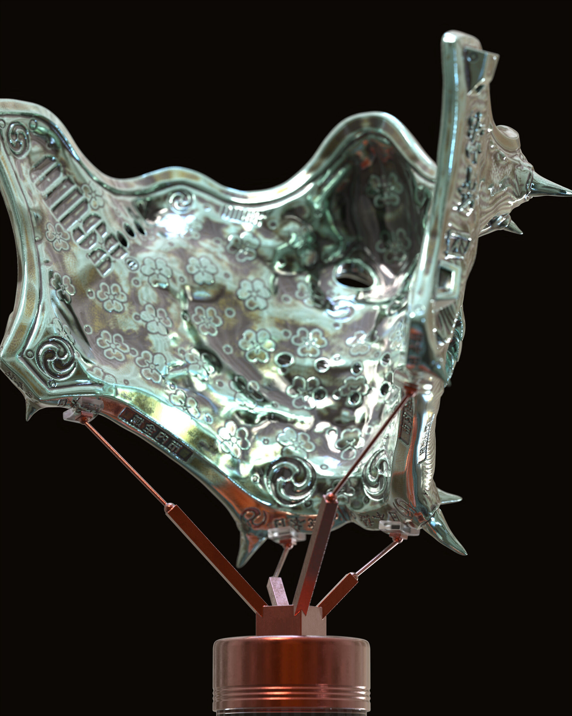 Samurai mask II v2 3D print model_14