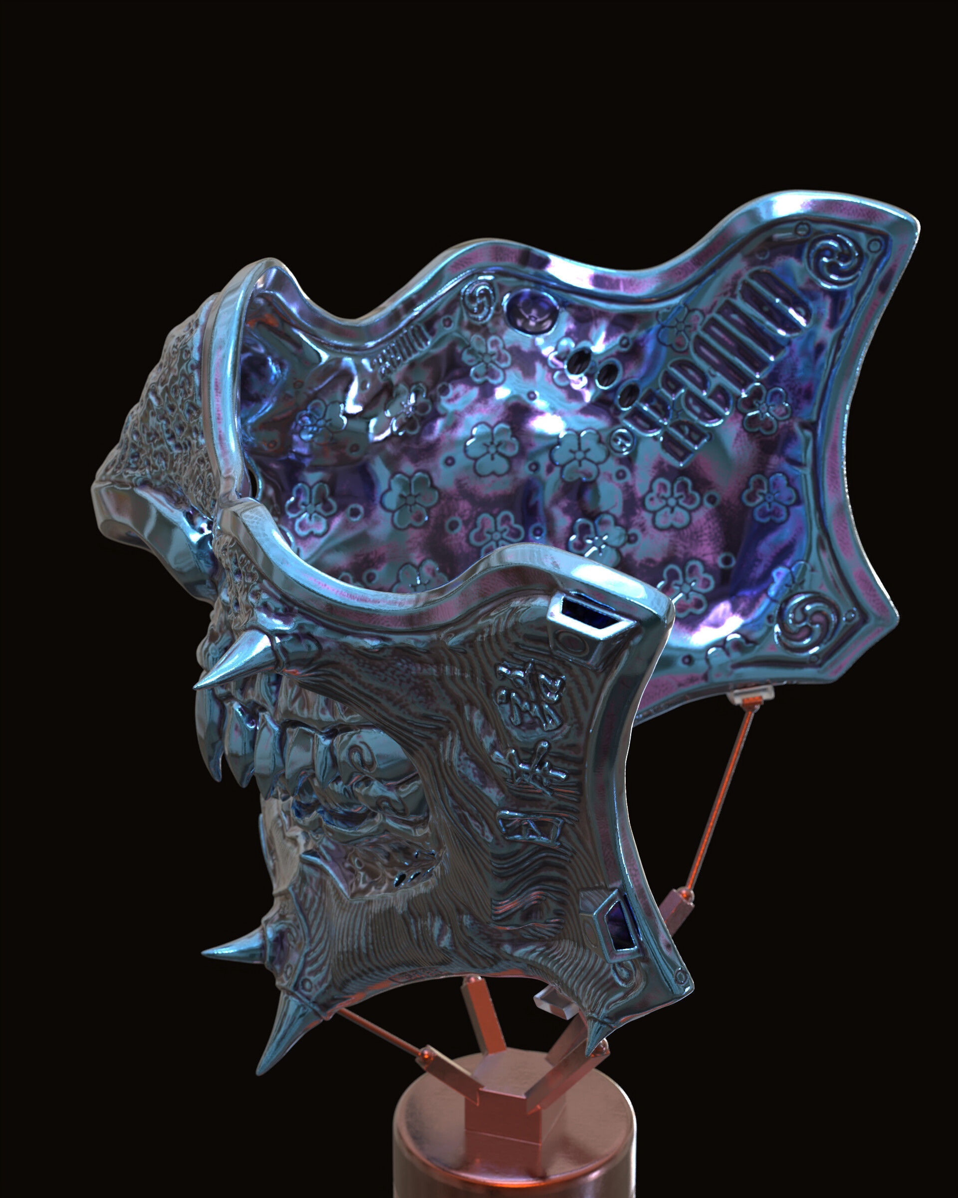 Samurai mask II v2 3D print model_18