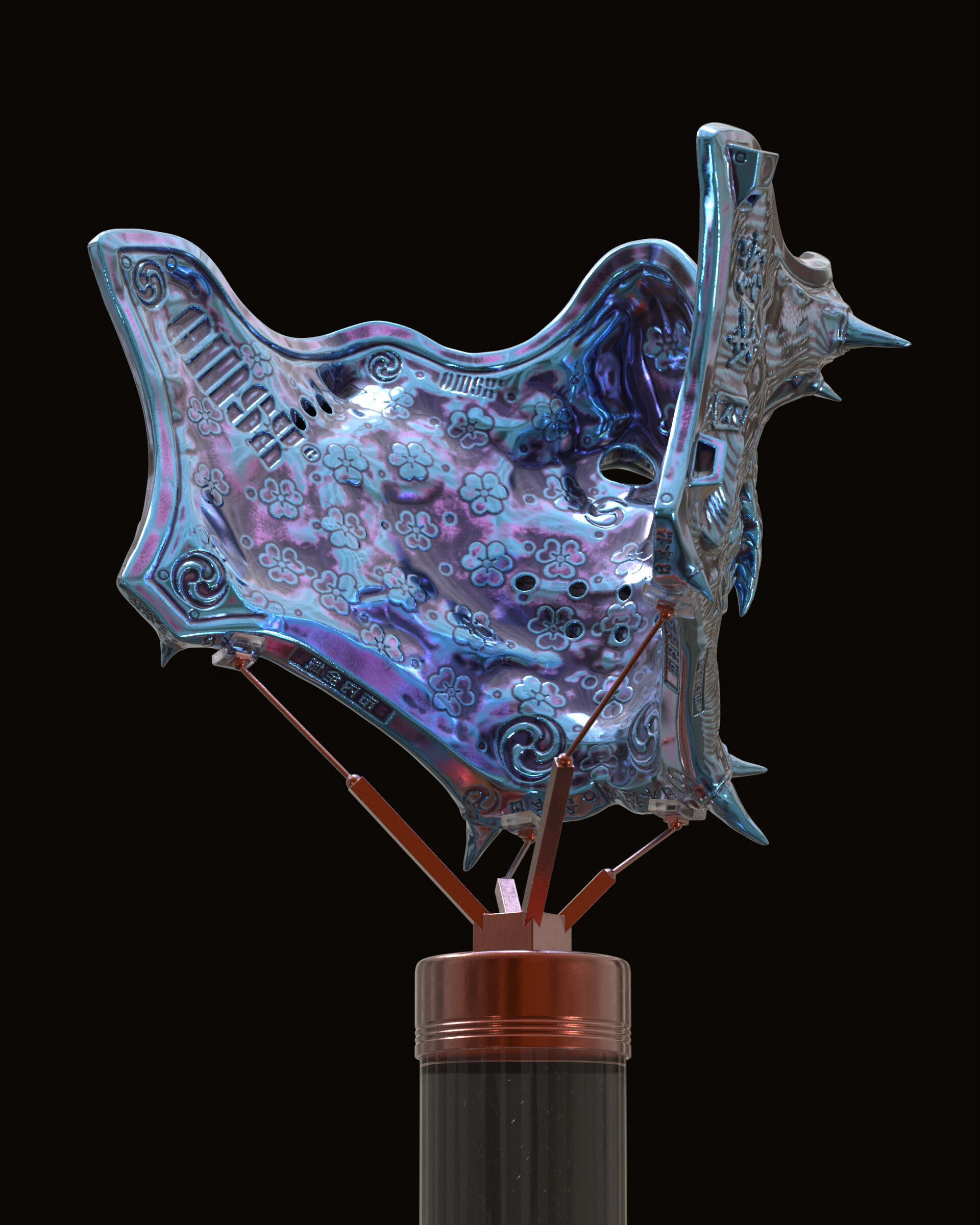 Samurai mask II v2 3D print model_19