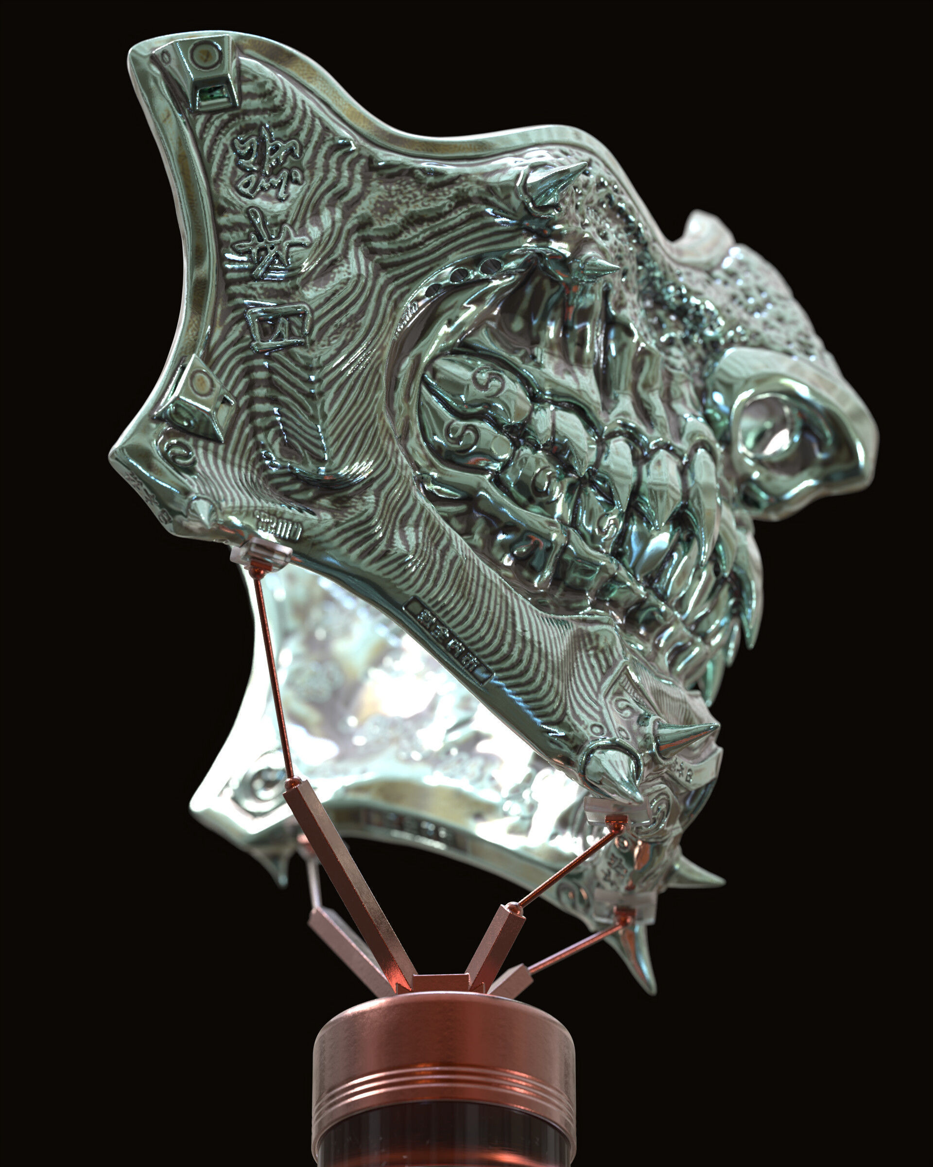 Samurai mask II v2 3D print model_13