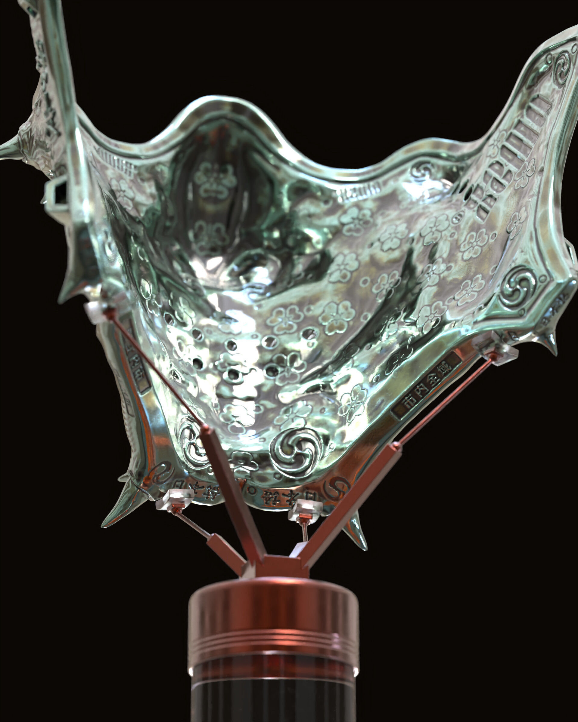 Samurai mask II v2 3D print model_15