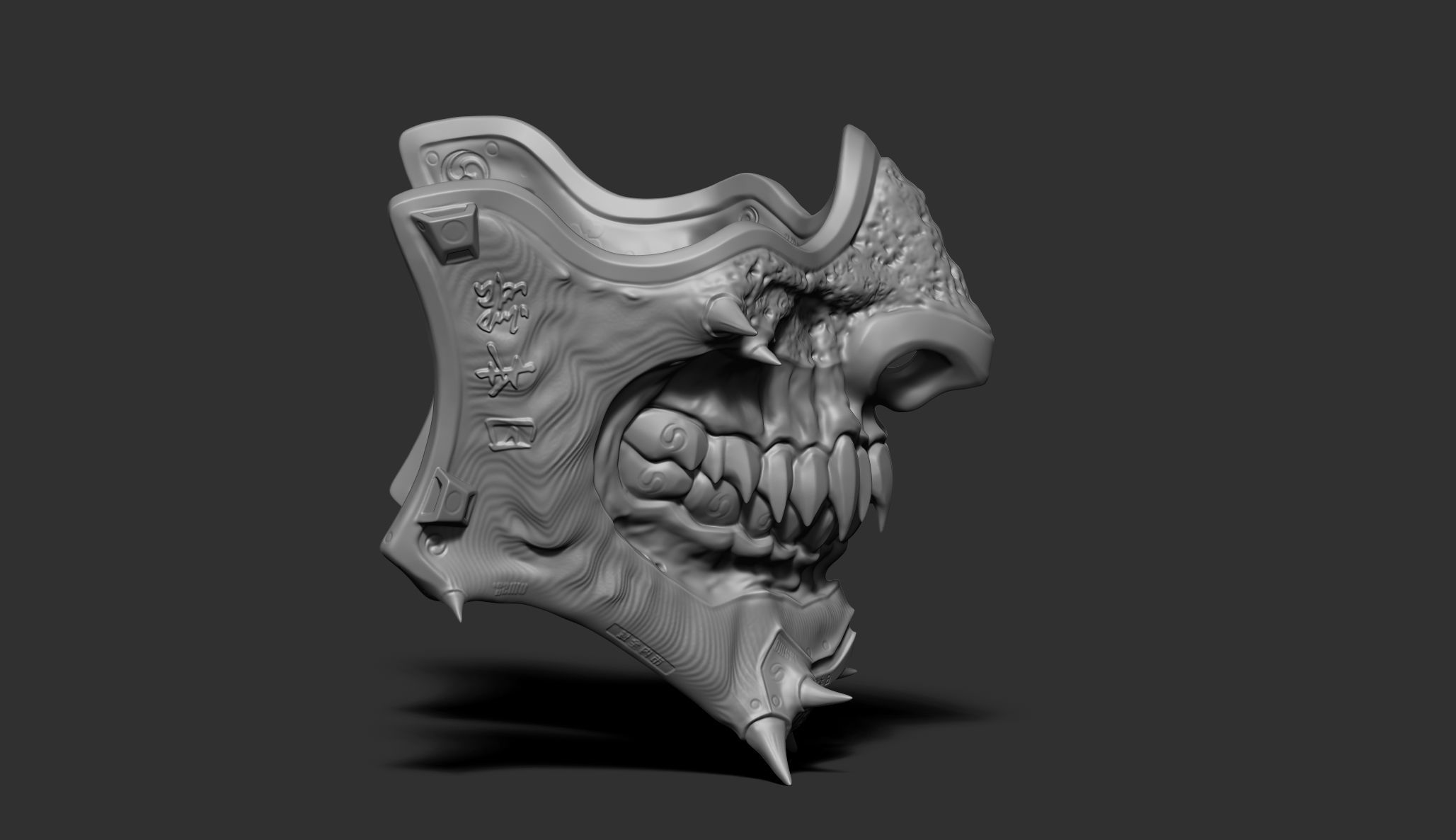 Samurai mask II v2 3D print model_7