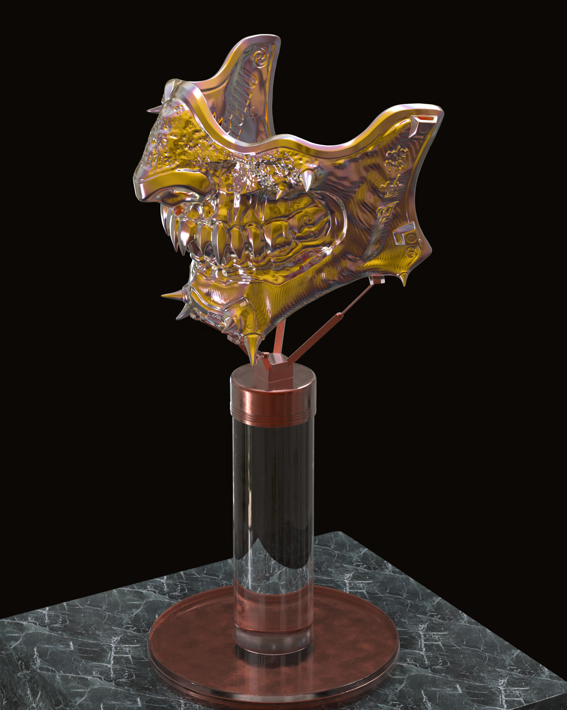 Samurai mask II v2 3D print model_17