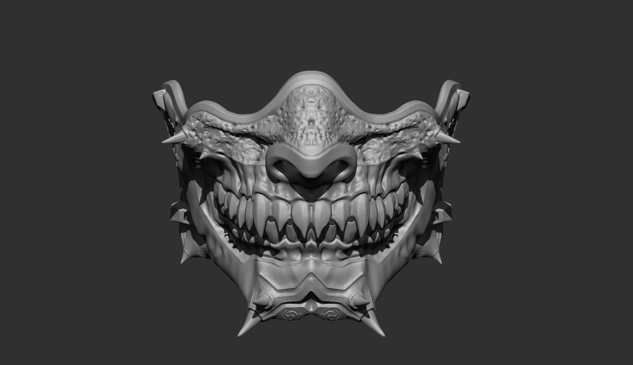 Samurai mask II v2 3D print model_8