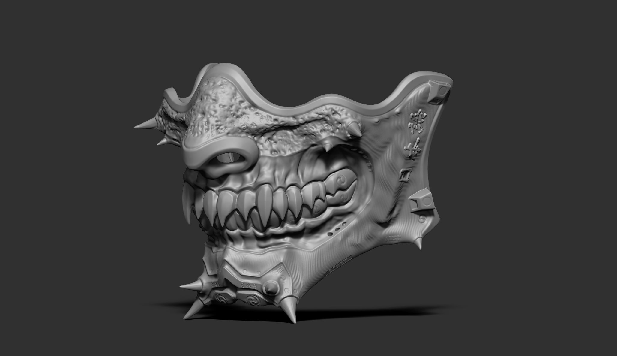 Samurai mask II v2 3D print model_6