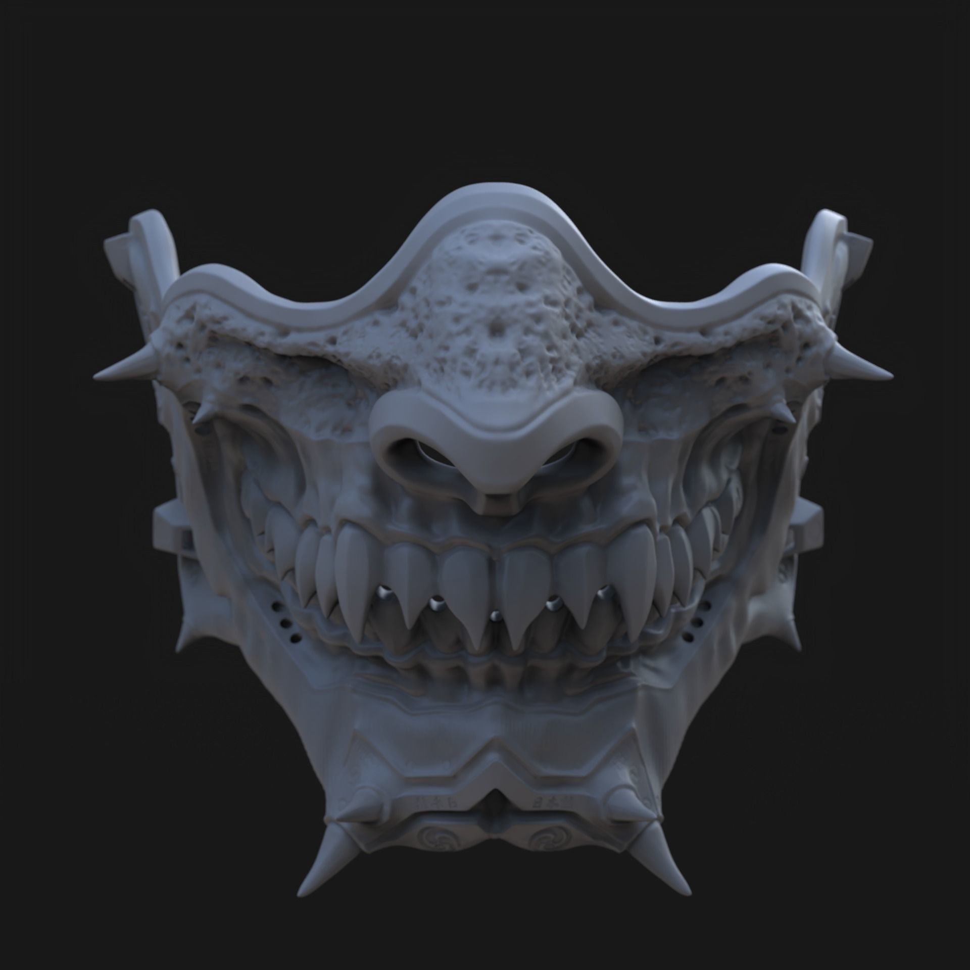 Samurai mask II v2 3D print model_1