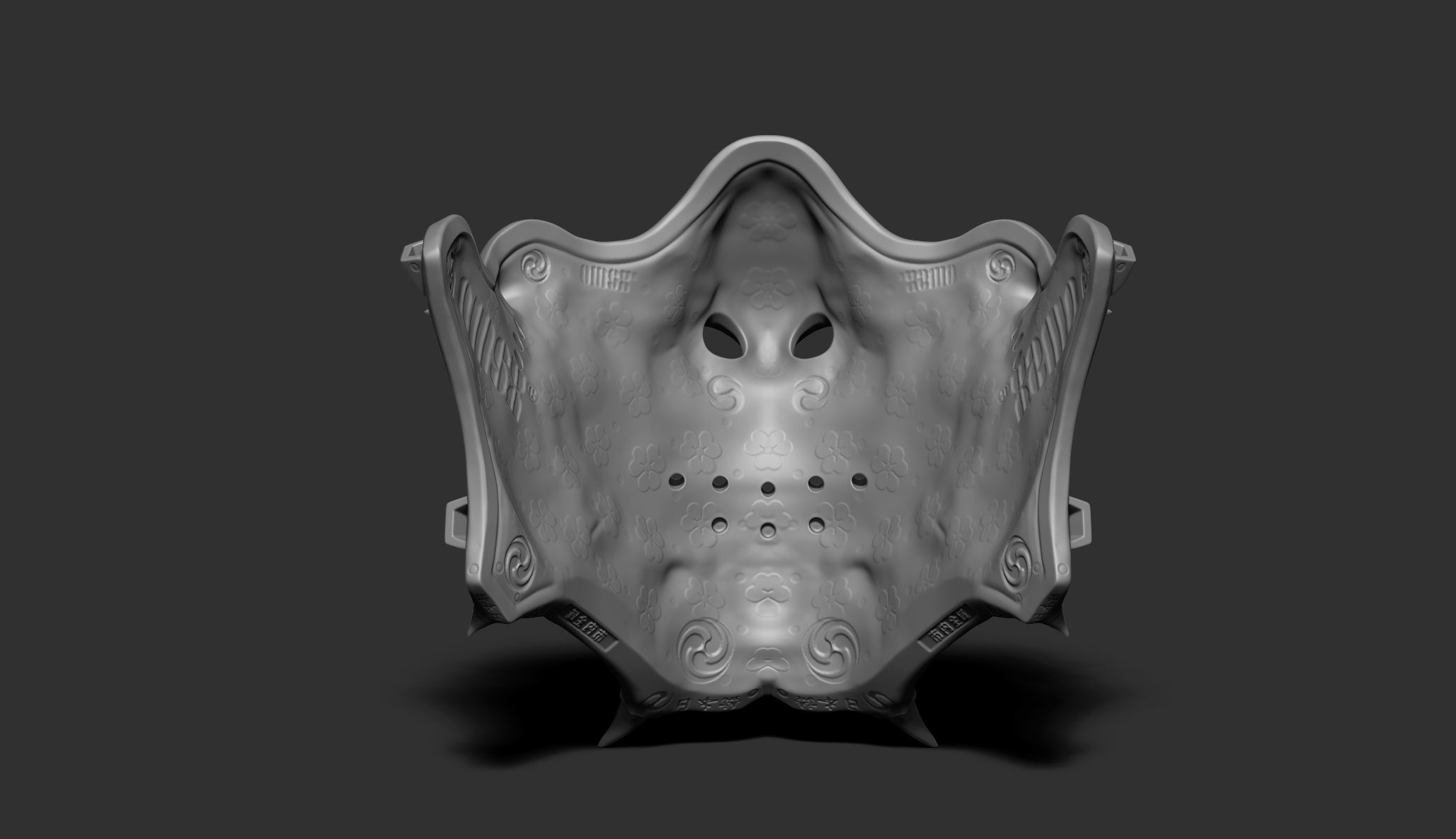 Samurai mask II v2 3D print model_9