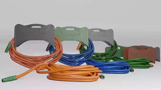 Garden Hose Pack 1 Low-poly 3D model