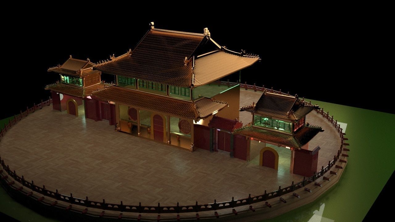 Chinese ancient house  3D model_1
