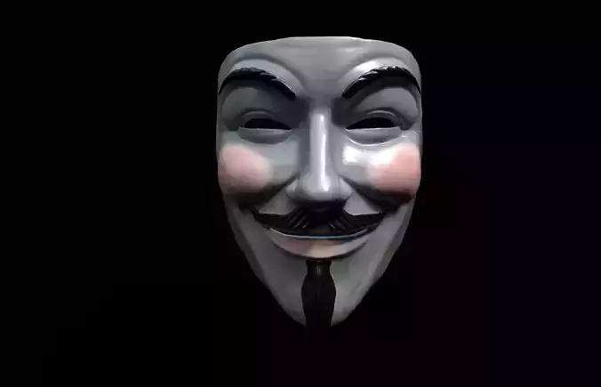 V for Vendetta Mask  Guy Fawkes Mask  3d digital download 3D print model