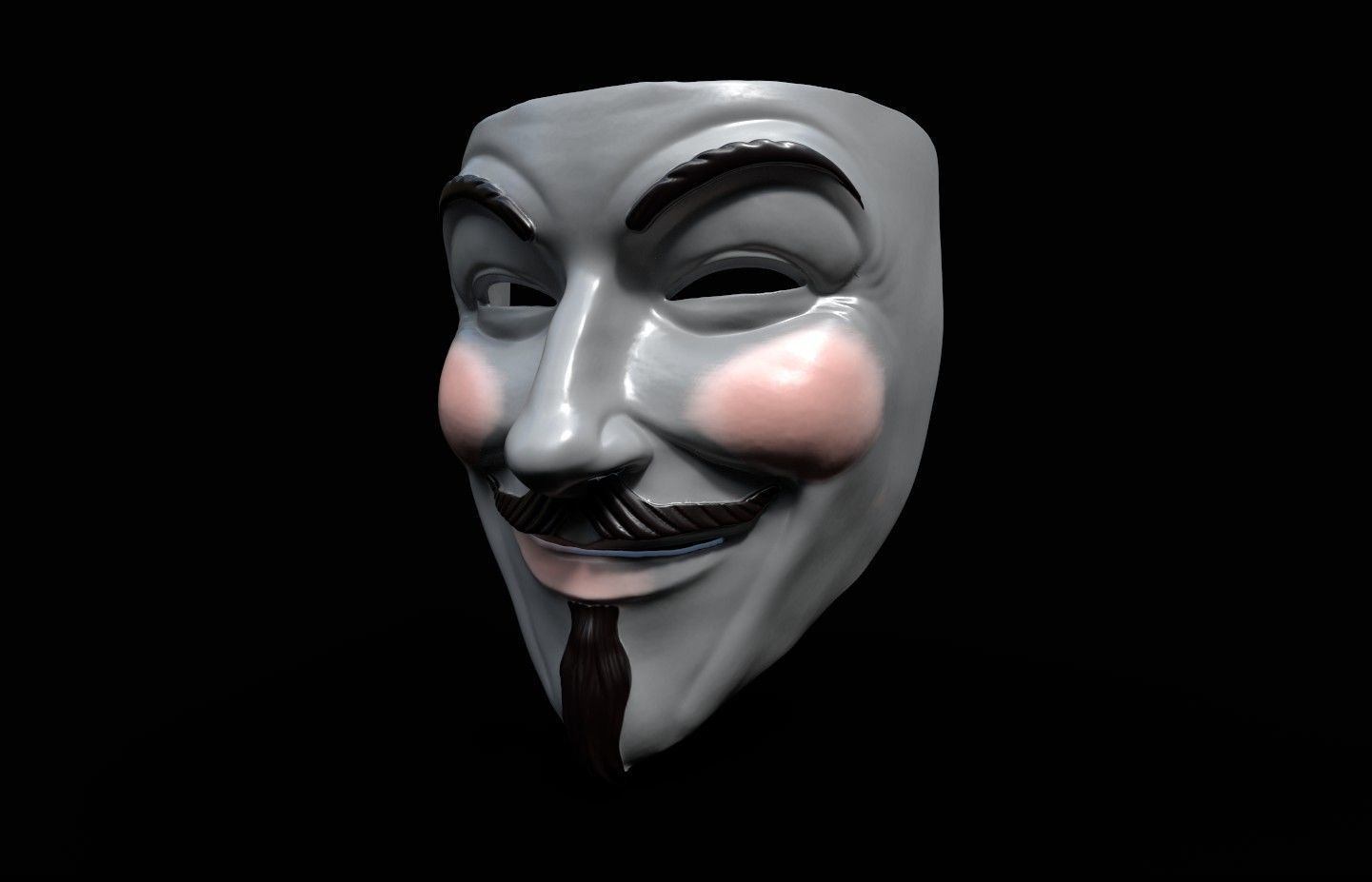V for Vendetta Mask  Guy Fawkes Mask  3d digital download 3D print model_1