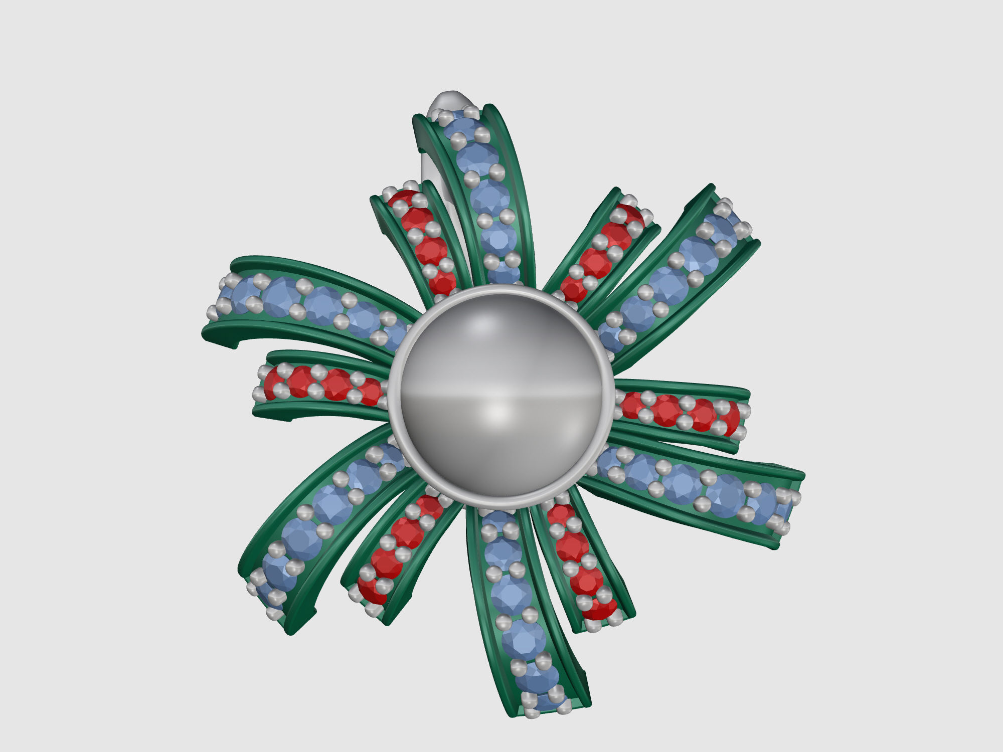 Pearl fan set 3D Model Collection_8