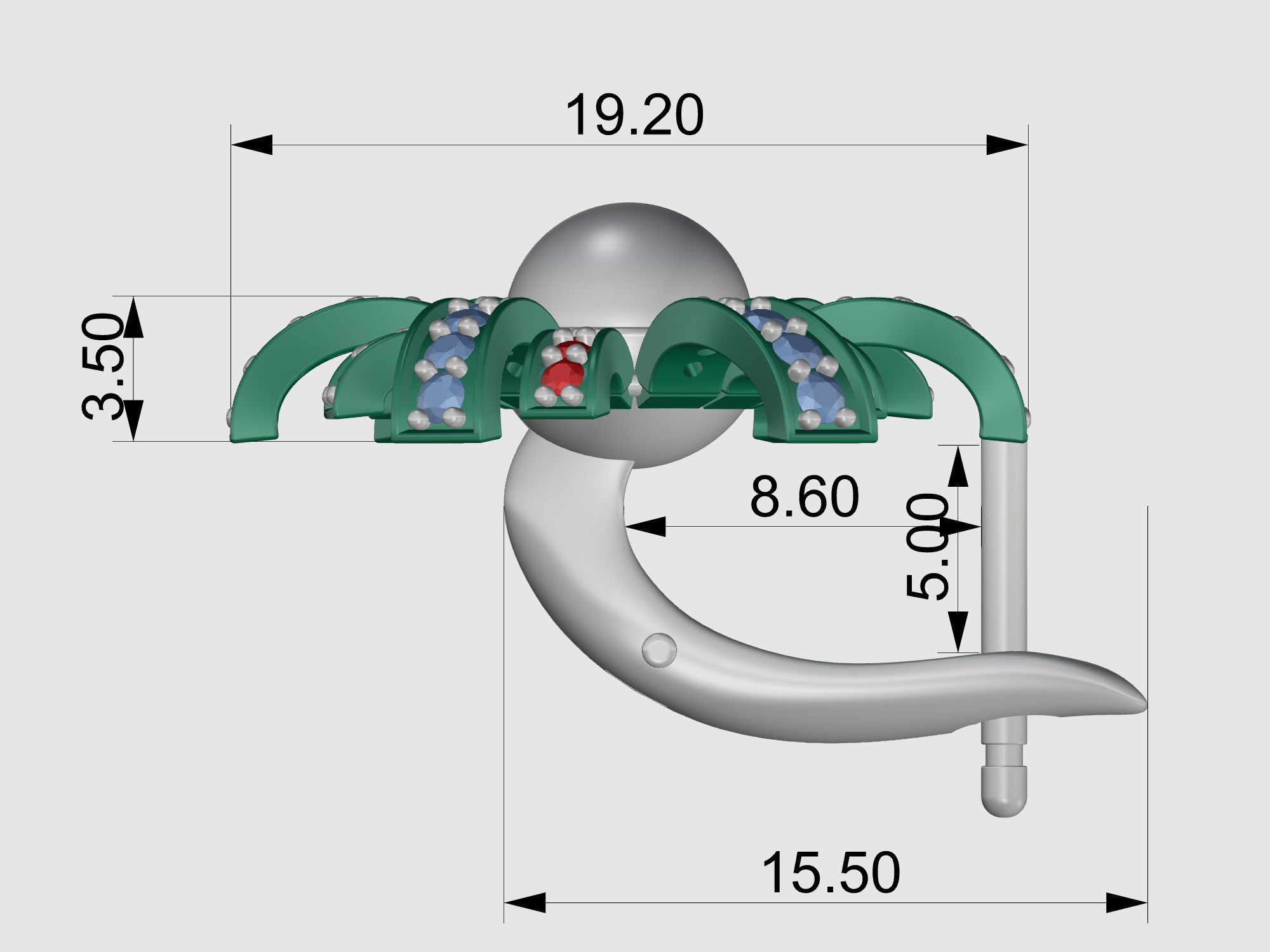 Pearl fan set 3D Model Collection_15