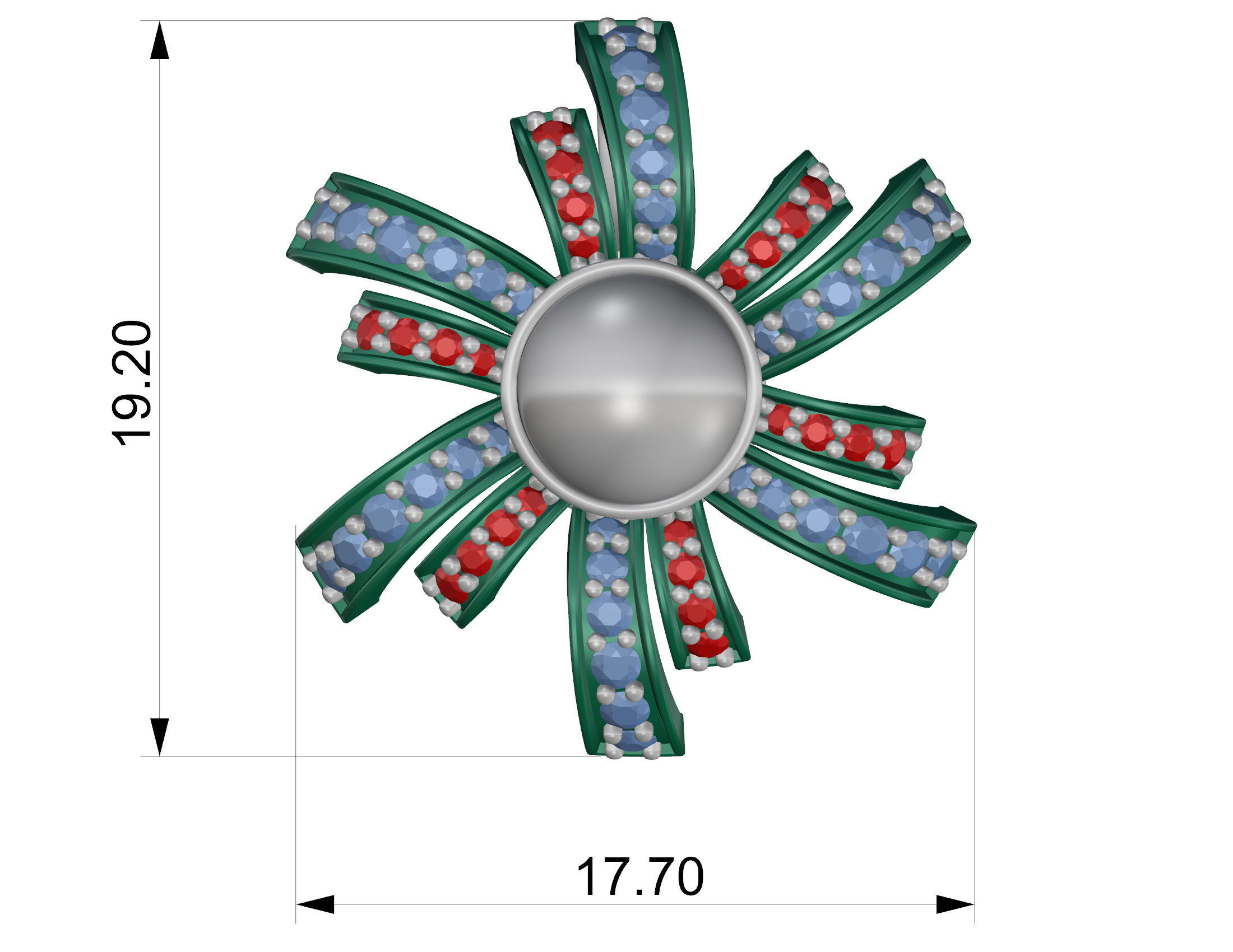 Pearl fan set 3D Model Collection_29