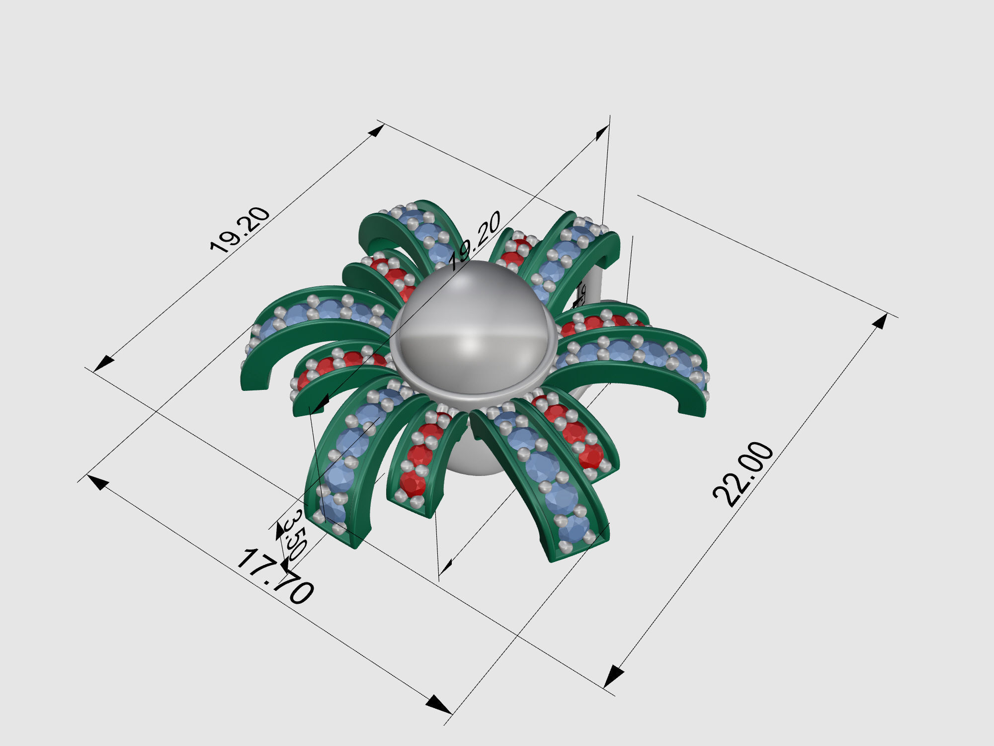 Pearl fan set 3D Model Collection_16