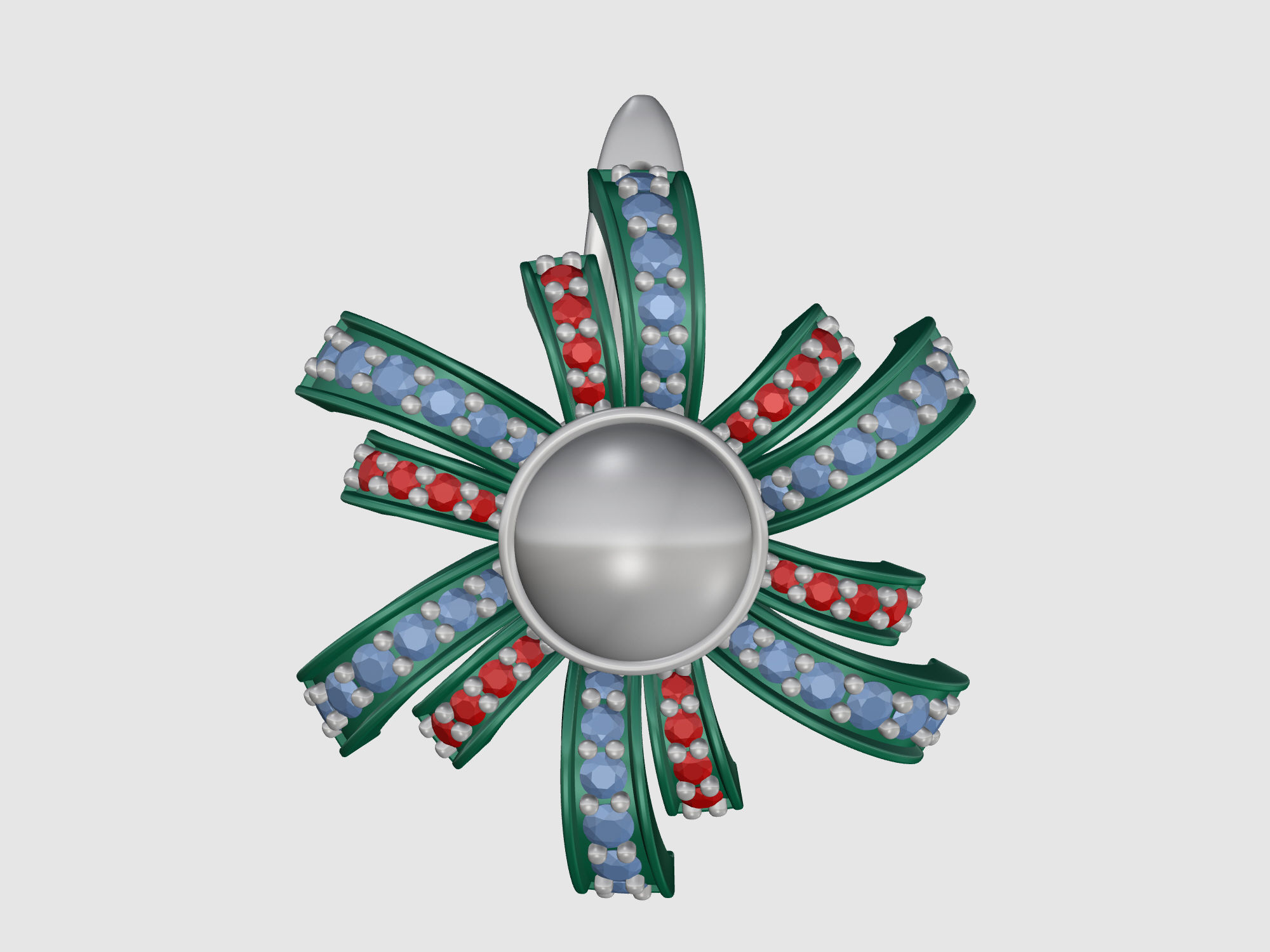 Pearl fan set 3D Model Collection_9