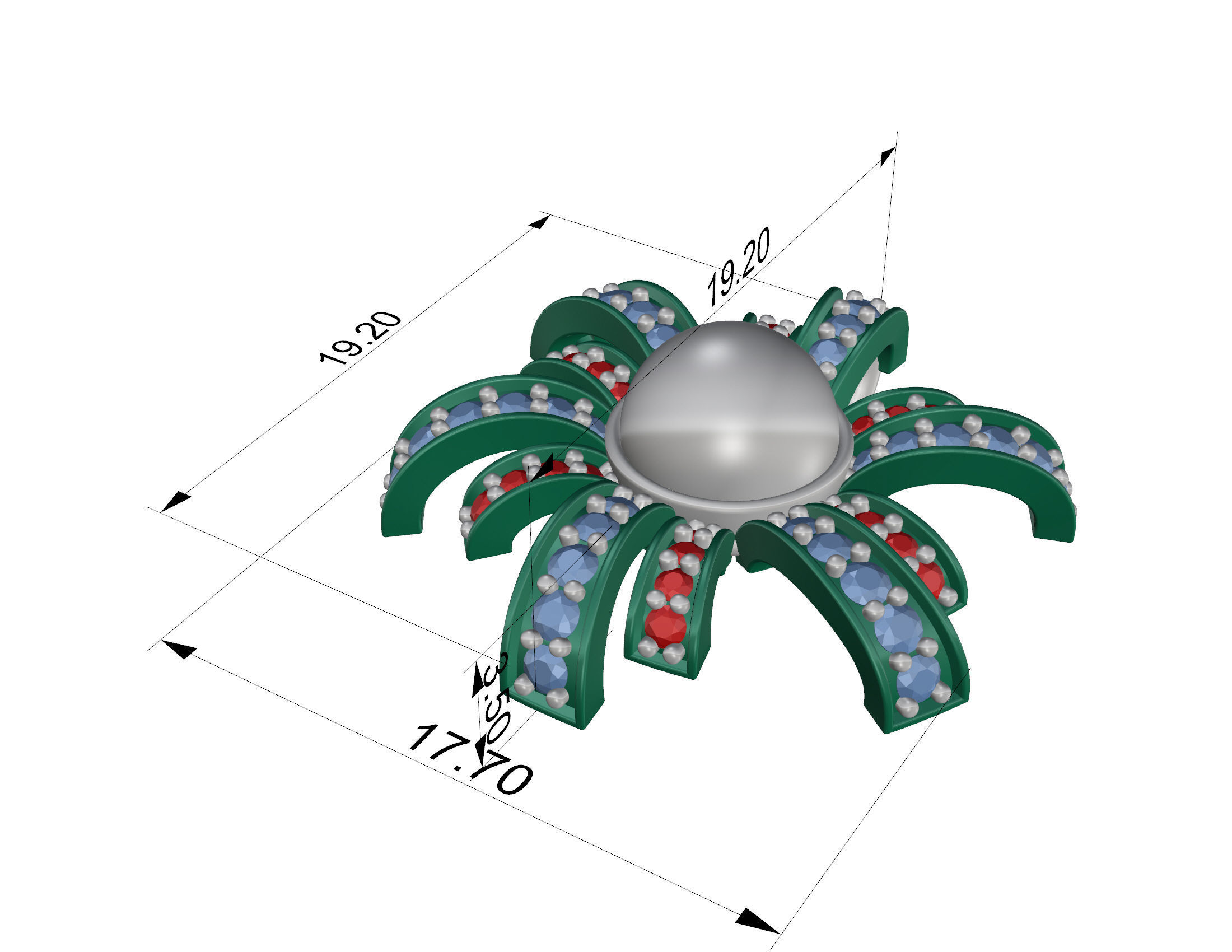 Pearl fan set 3D Model Collection_31