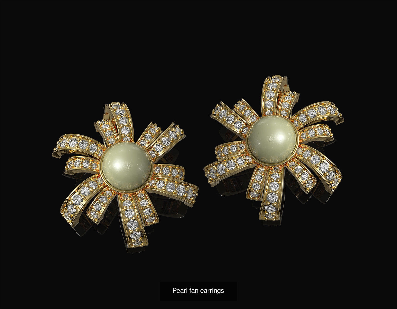 Pearl fan set 3D Model Collection_1