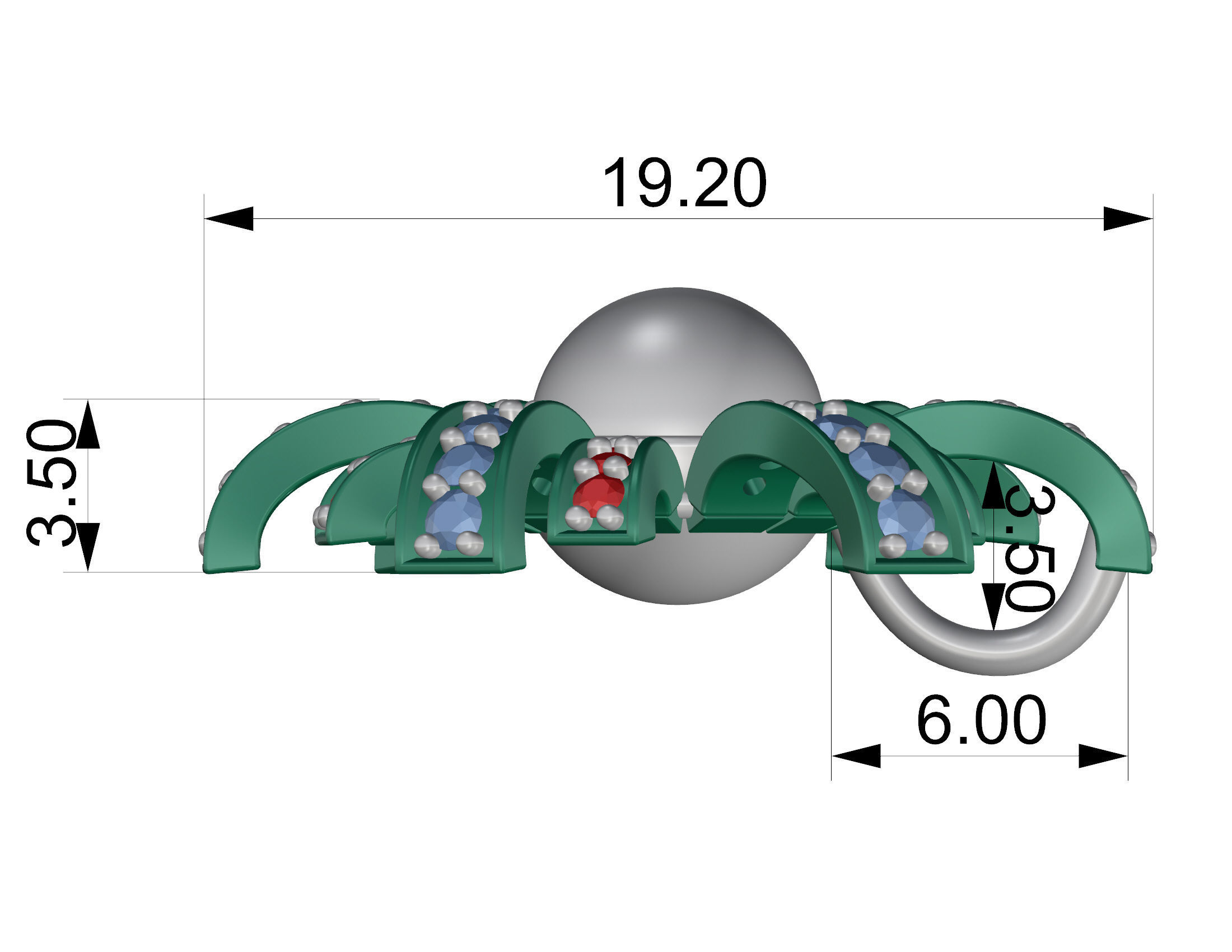 Pearl fan set 3D Model Collection_30