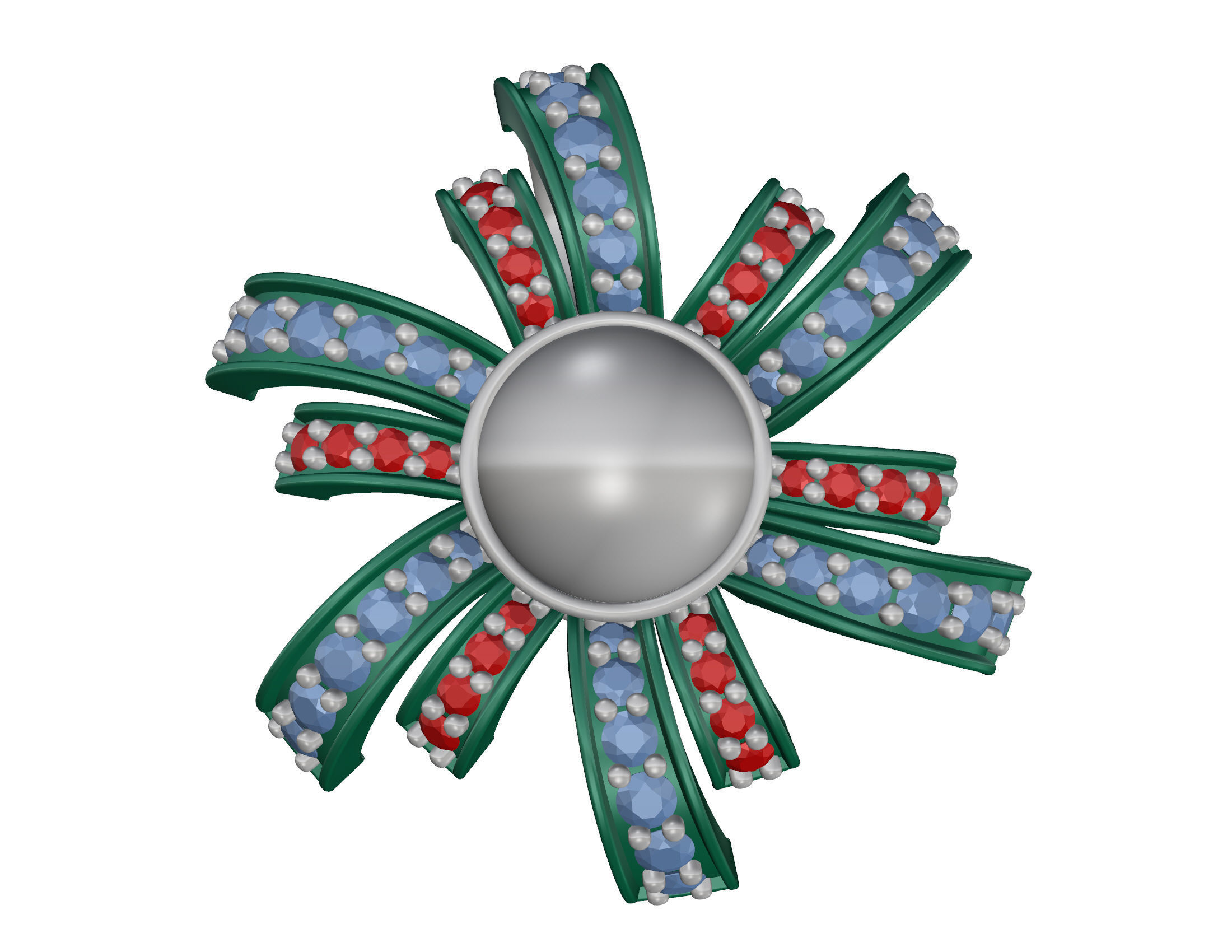 Pearl fan set 3D Model Collection_22