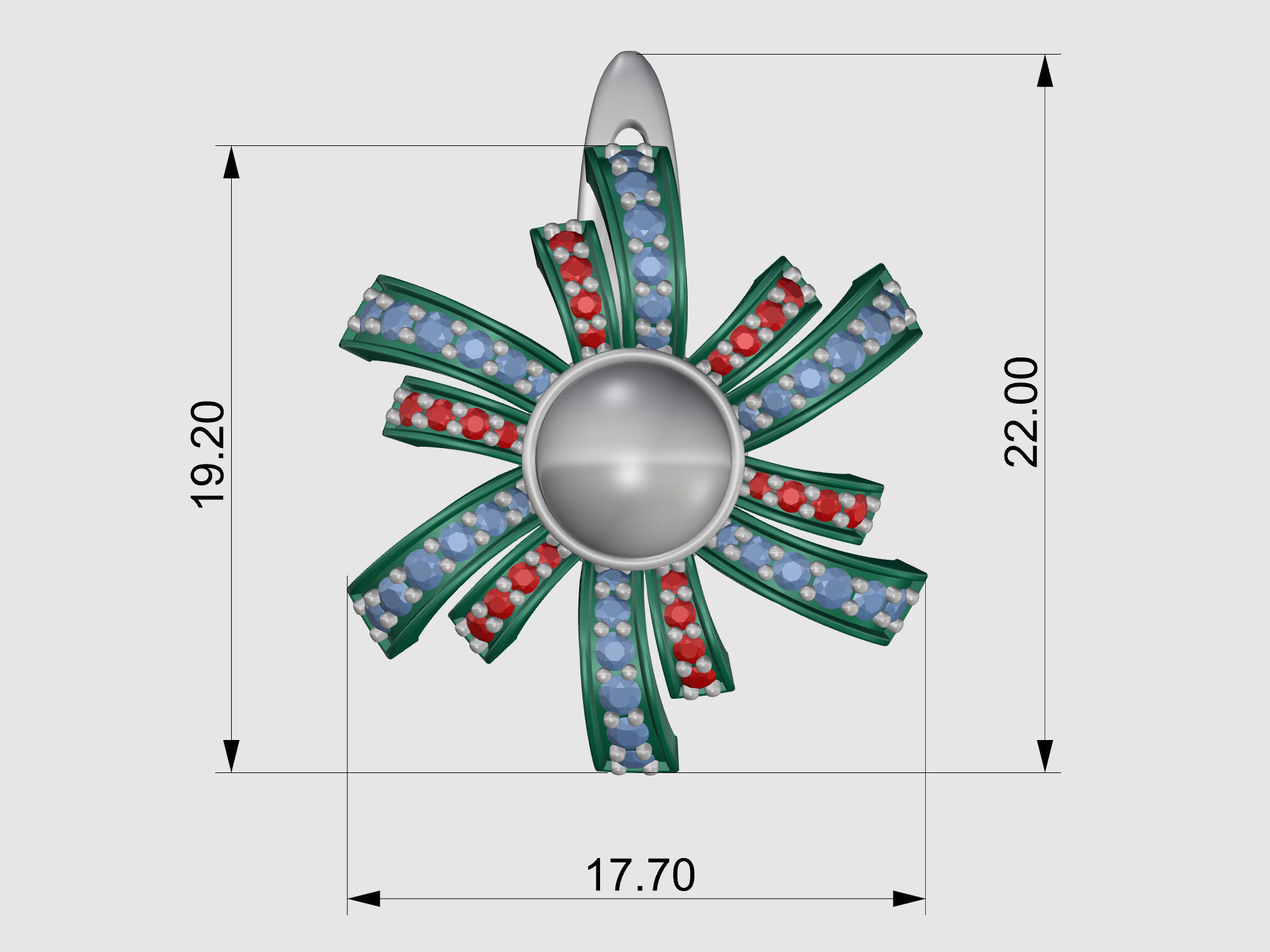 Pearl fan set 3D Model Collection_14