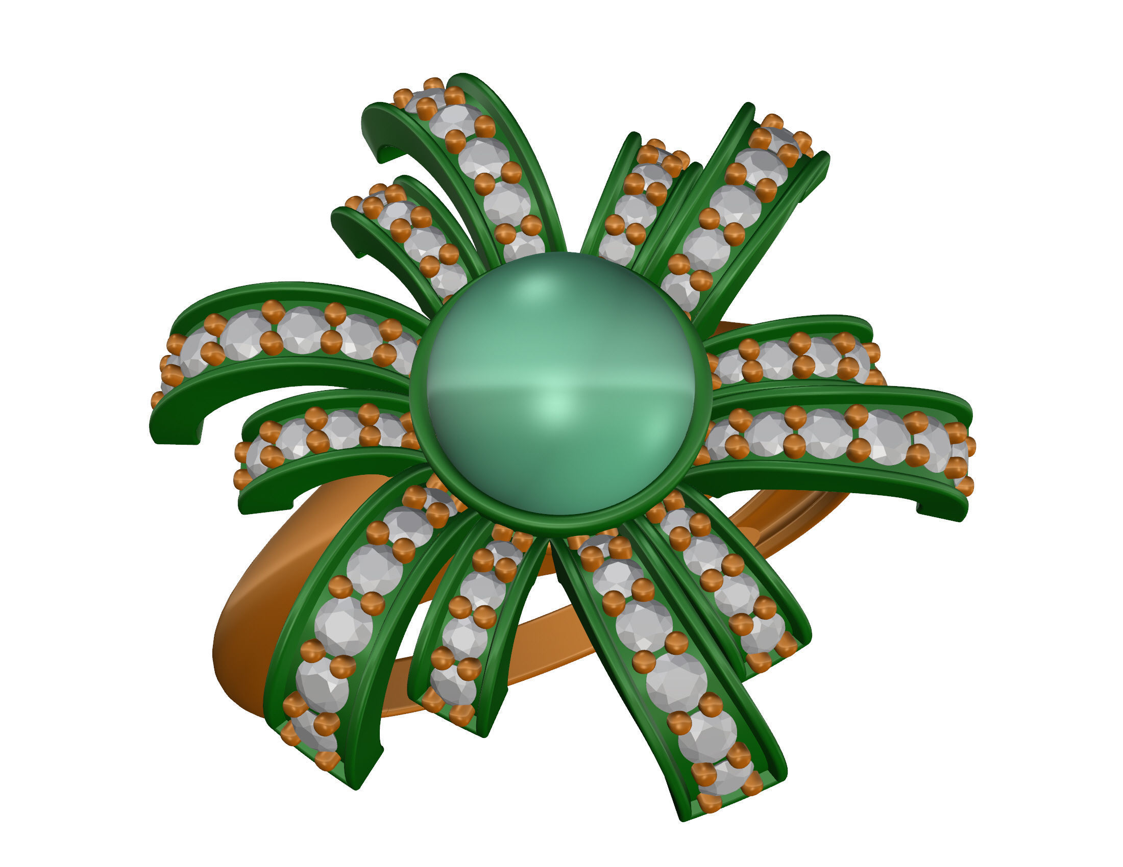 Pearl fan set 3D Model Collection_35