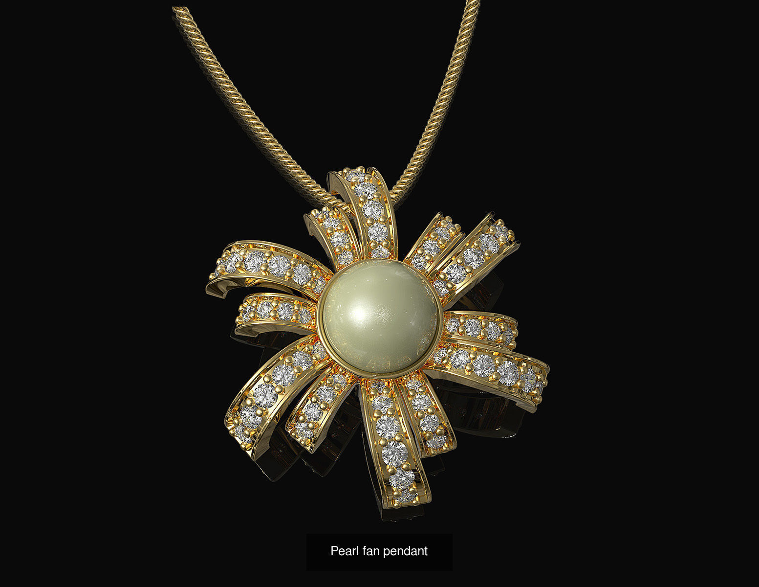 Pearl fan set 3D Model Collection_2