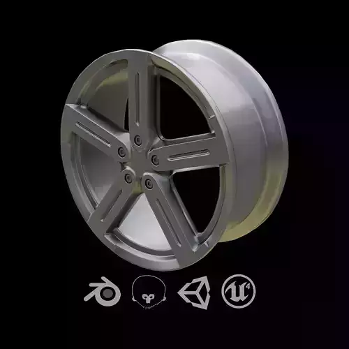 Sport Car Rim Game-Ready 3D Model Free low-poly 3D model