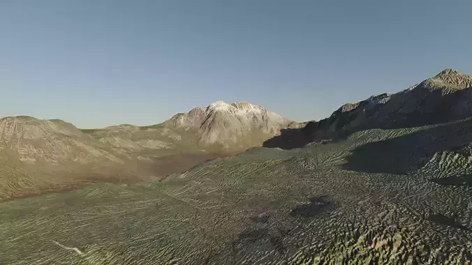 Realistic mountain 3D model