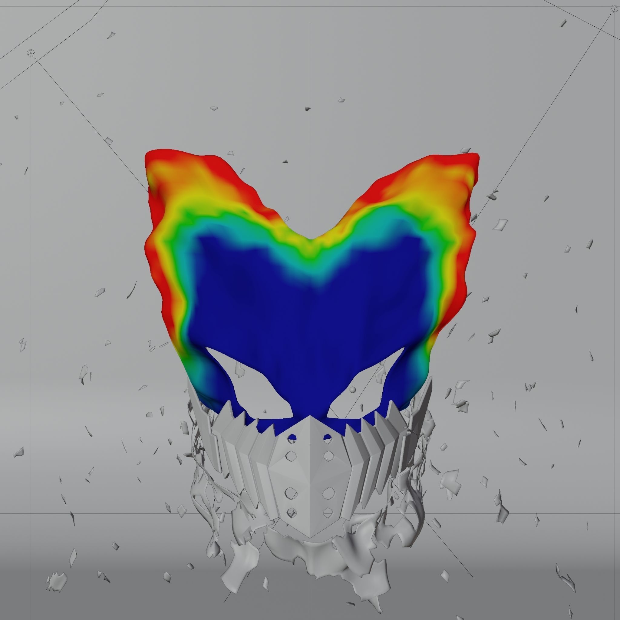 Vigilante Deku Mask With Cloth Disintegration Effect 3D model_7