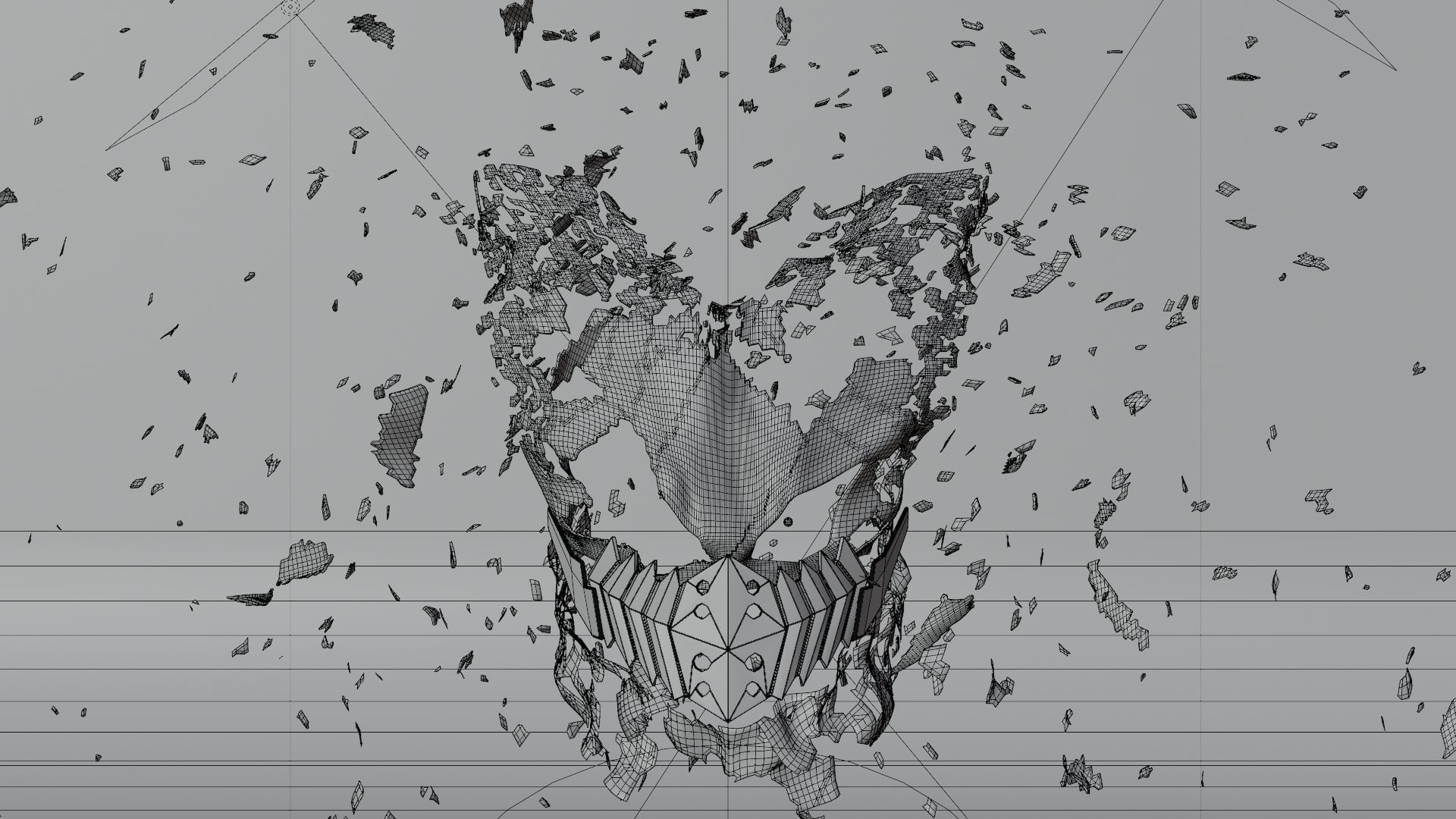 Vigilante Deku Mask With Cloth Disintegration Effect 3D model_5