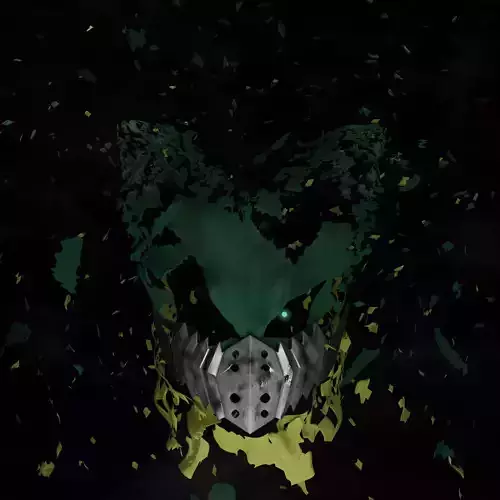 Vigilante Deku Mask With Cloth Disintegration Effect 3D model