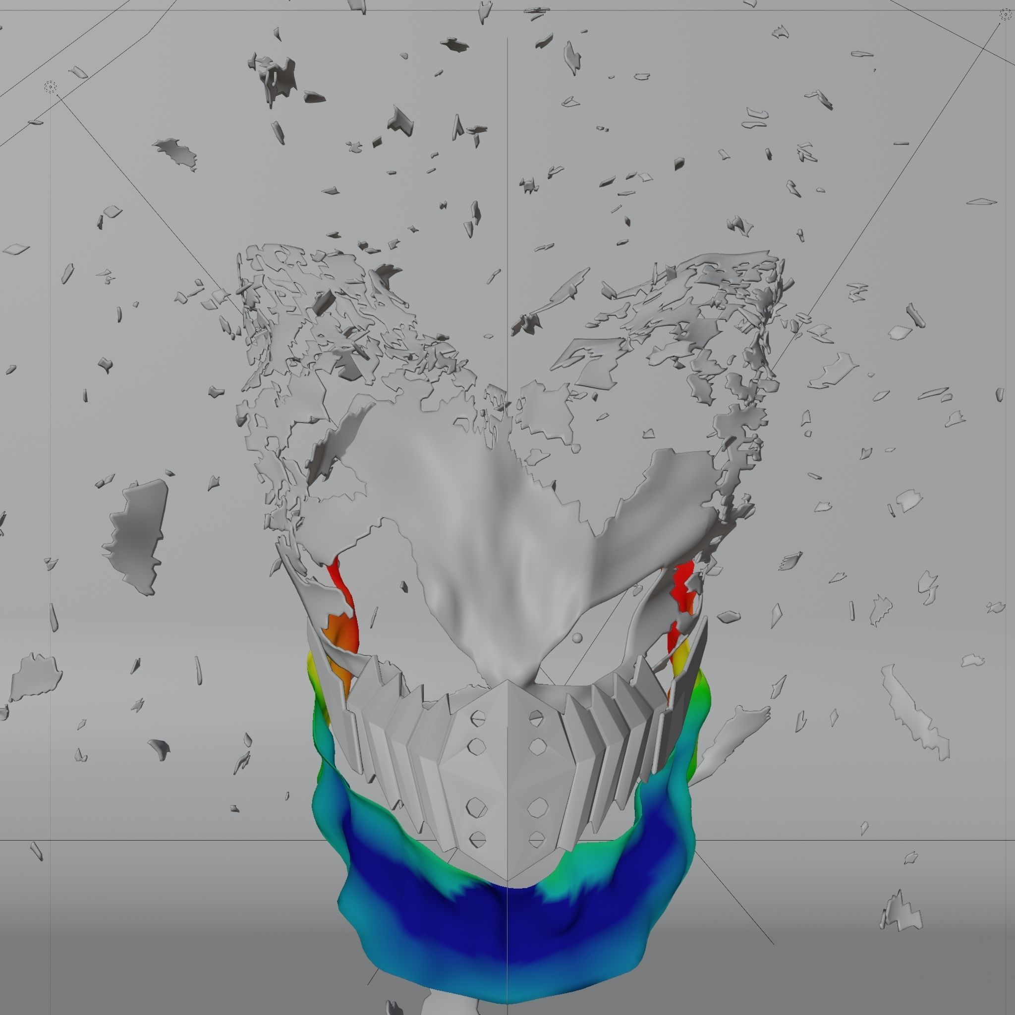 Vigilante Deku Mask With Cloth Disintegration Effect 3D model_8