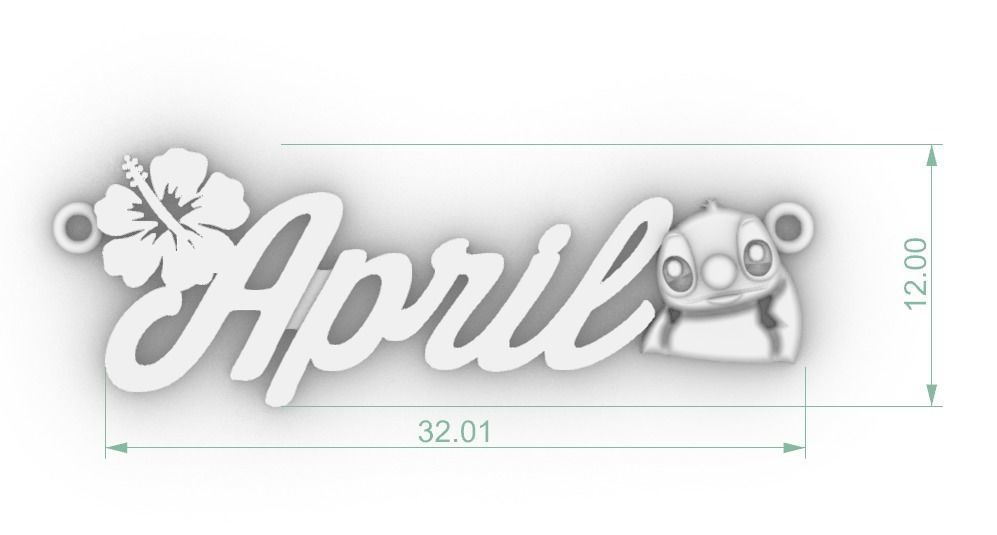 NAME PENDANT 3D print model_3