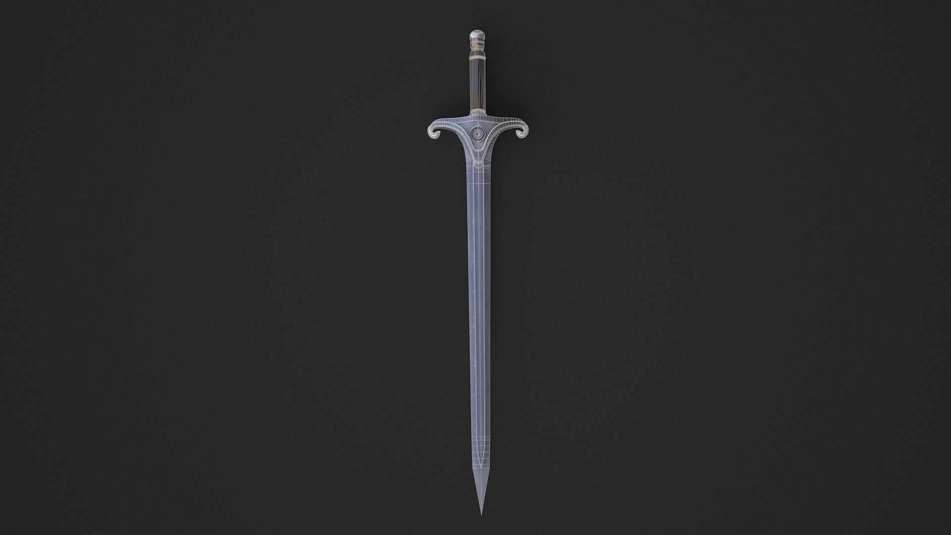Sword 9  Low-poly 3D model_6