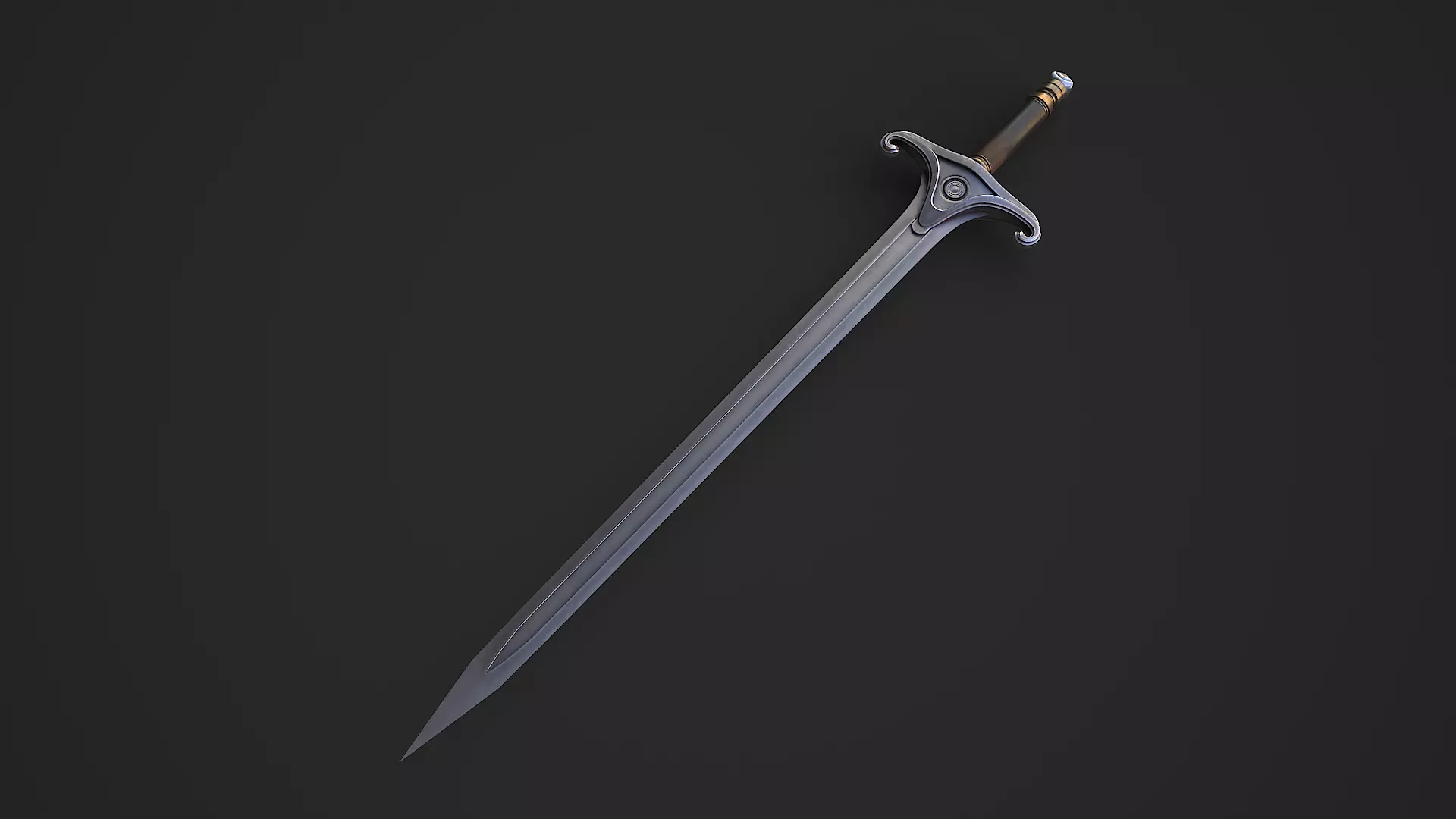 Sword 9  Low-poly 3D model_0