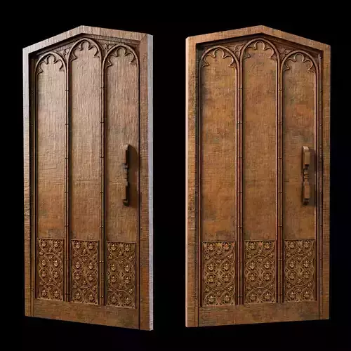Medieval Gothic Wooden Door