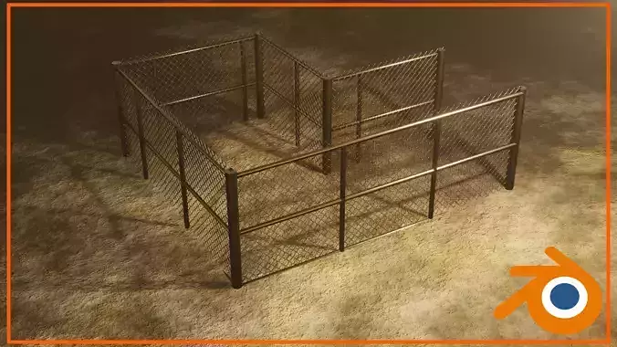 Procedural Chainlink Fence  Low-poly 3D model