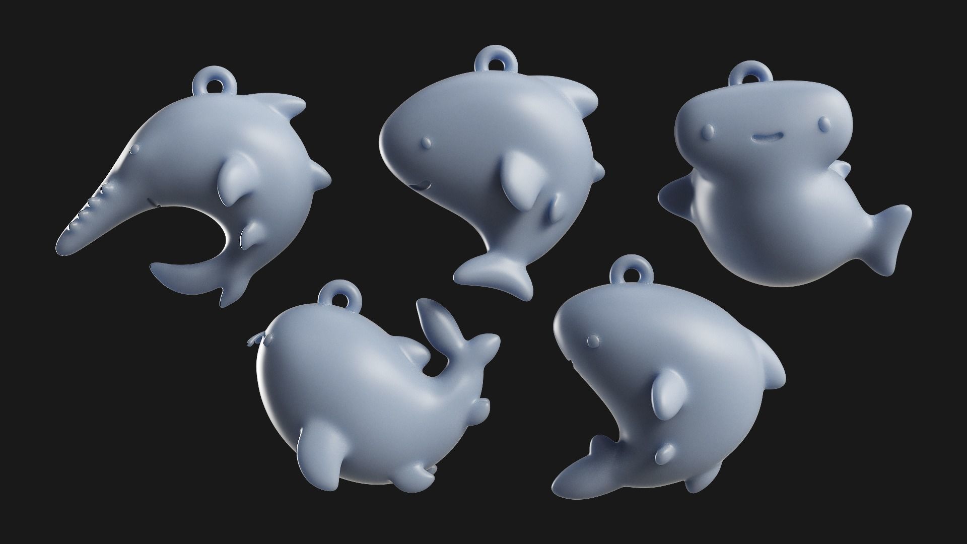 Pillow Tiny Shark Low-poly 3D model_21